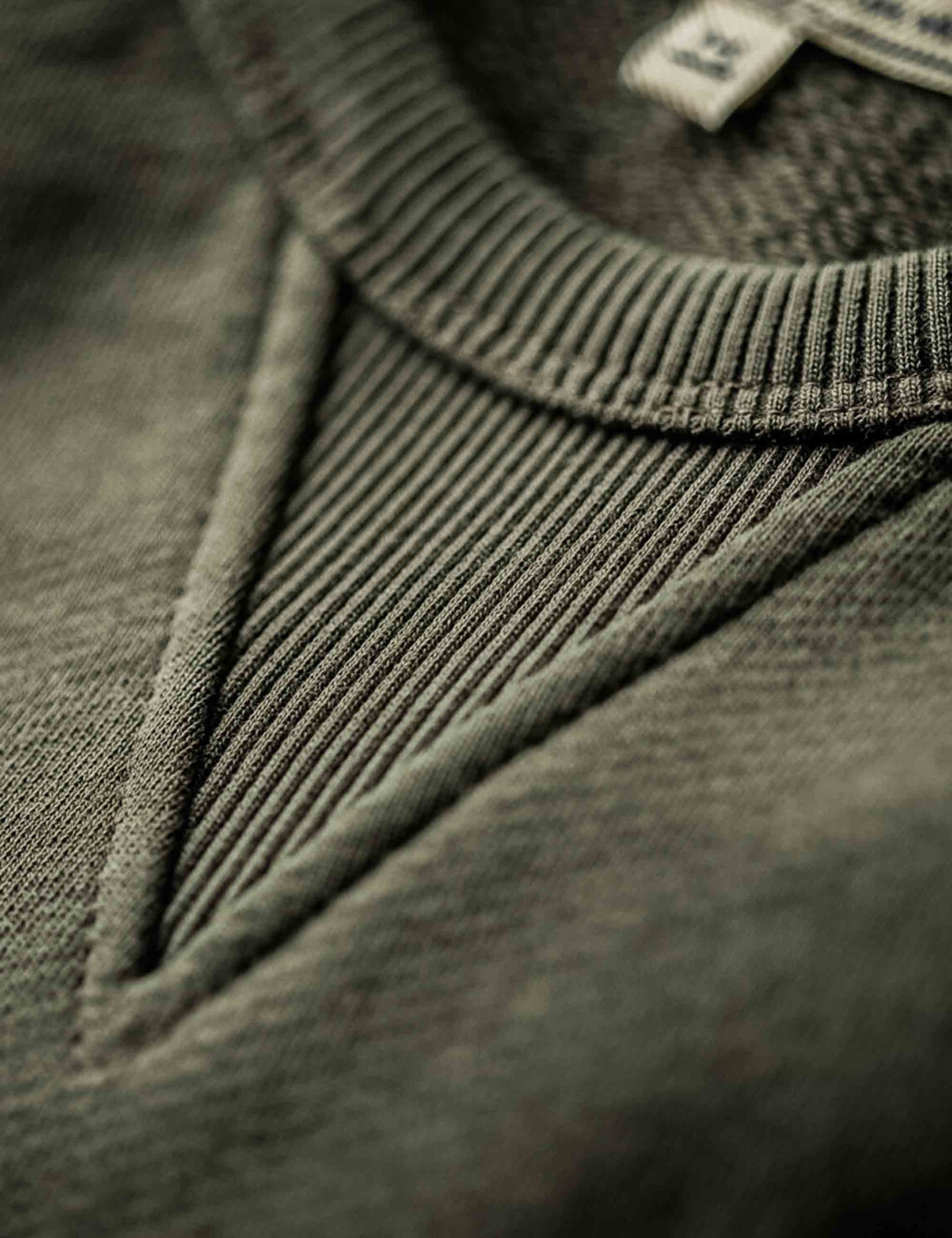 Finch Saddle Sleeve Crew Sweat - Forest Green - Image 5