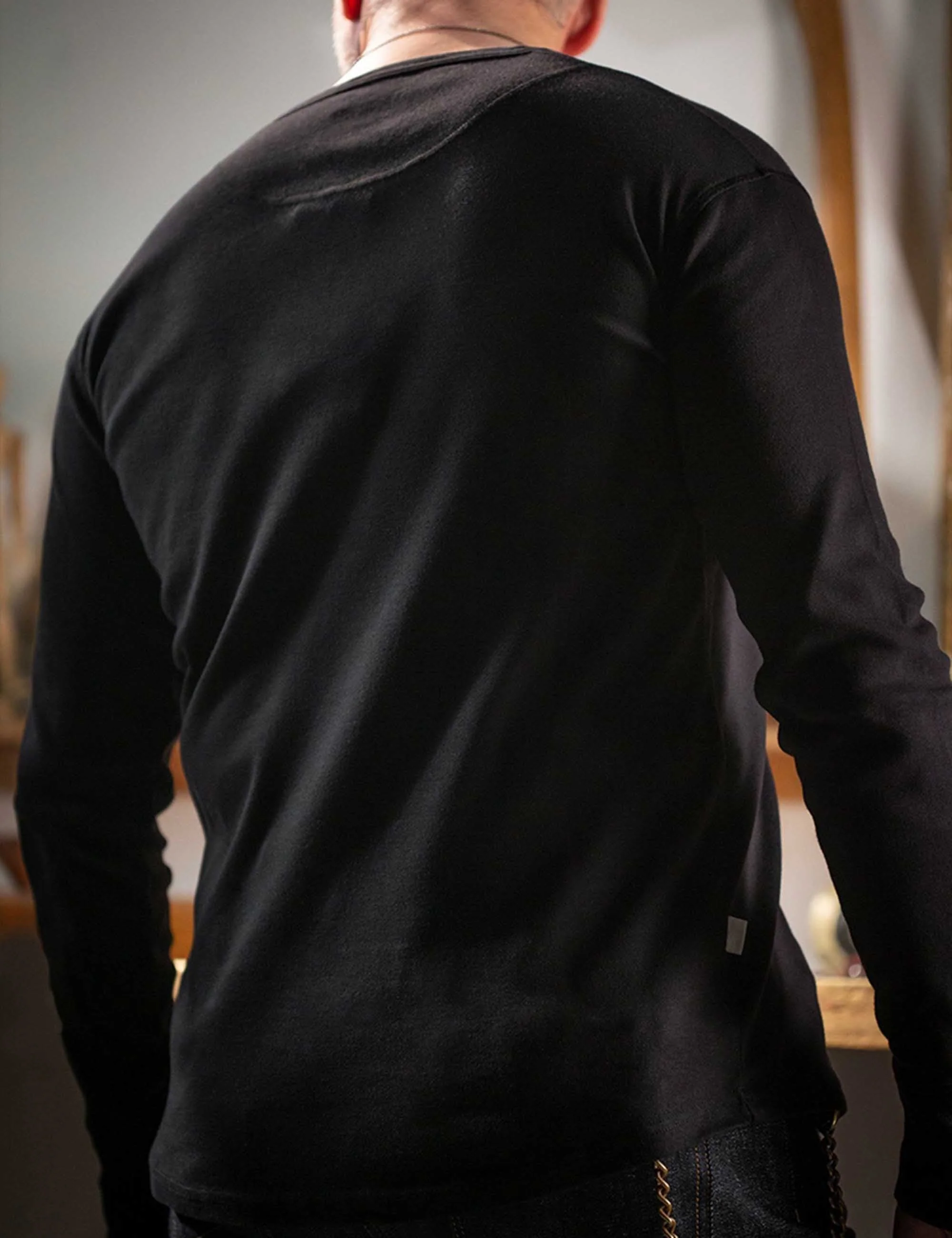 The New Elder Henley Shirt - Black - Image 4