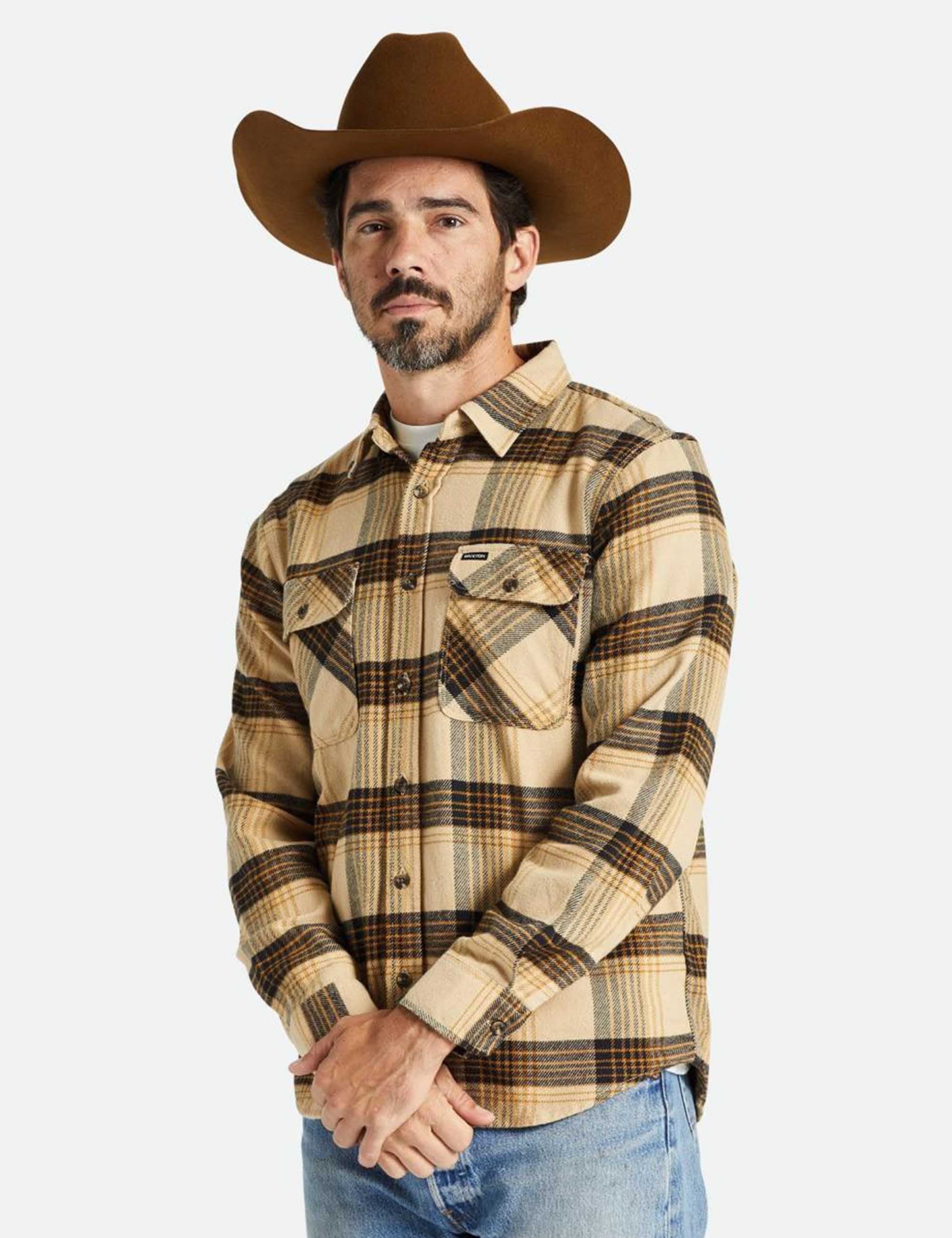Bowery Flannel Shirt - Sand/Black - Image 3