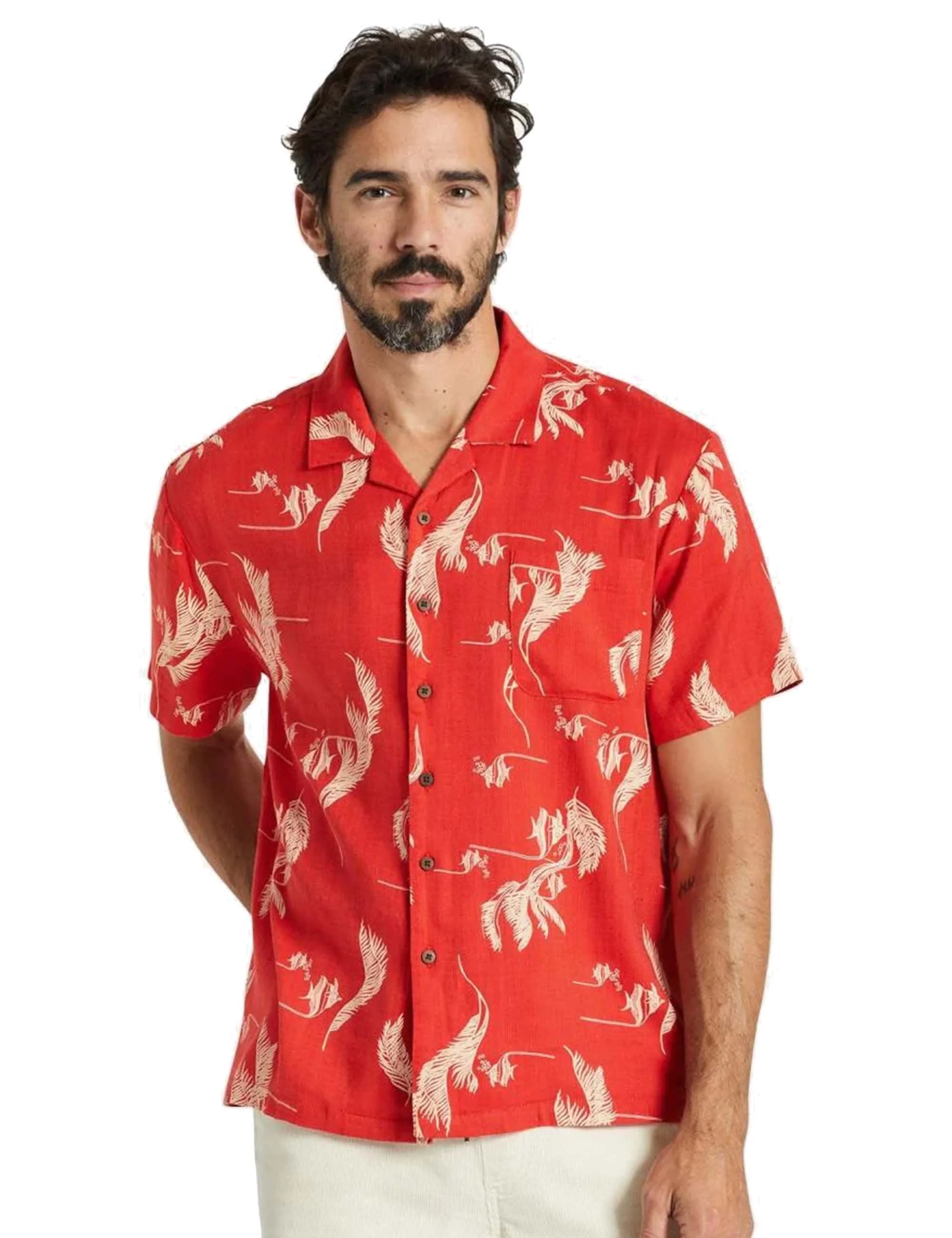 Bunker Slub Woven Shirt - Aloha Red - Image 2