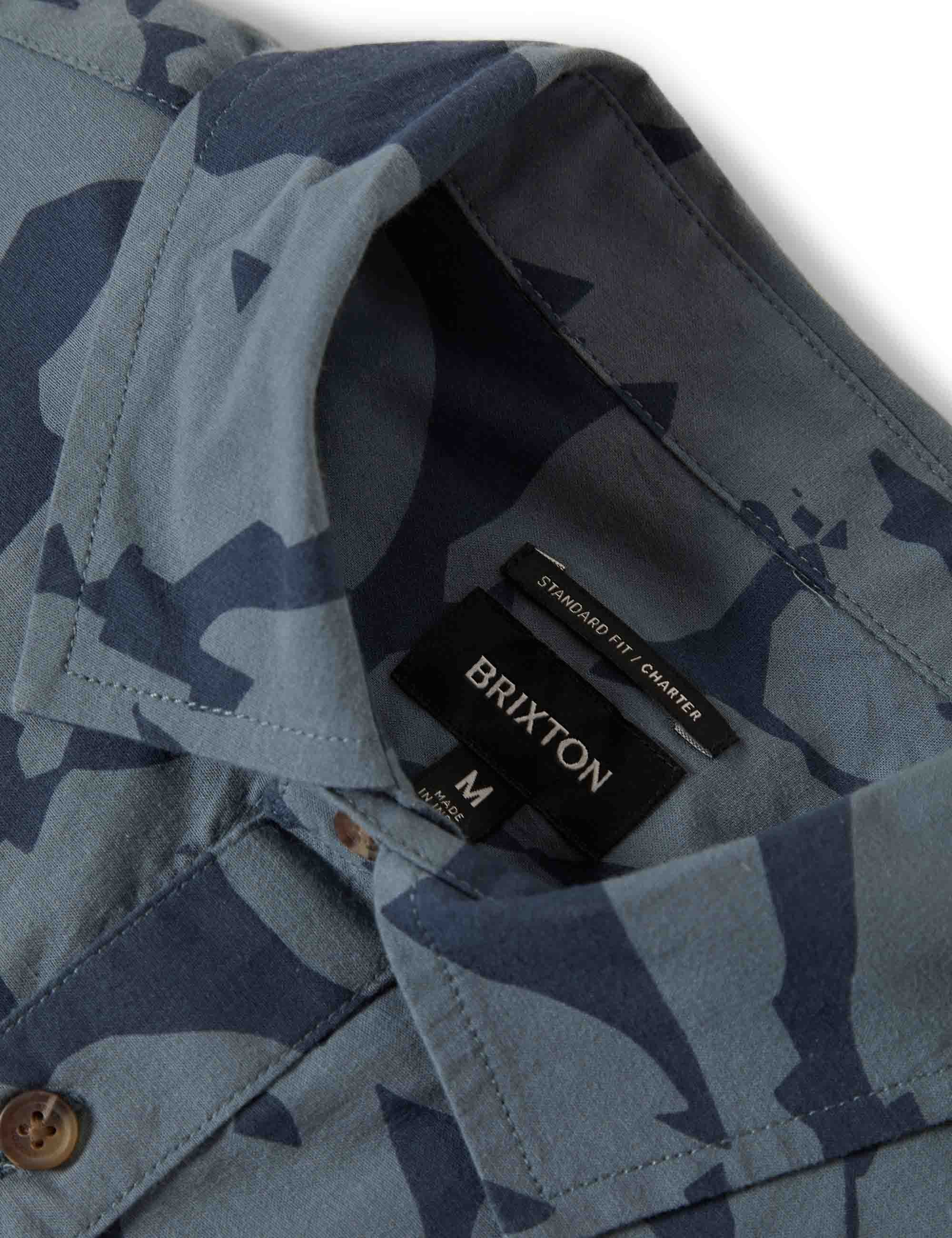 Charter Print Short Sleeve Shirt - Washed Navy/Azure Blue Floral - Image 2