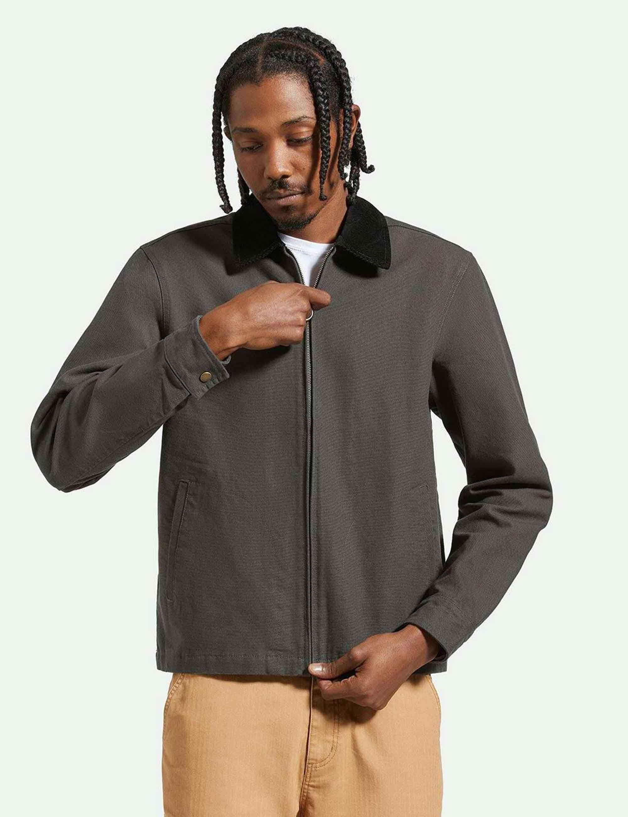 Mechanic Garage Zip Jacket - Washed Black - Image 2
