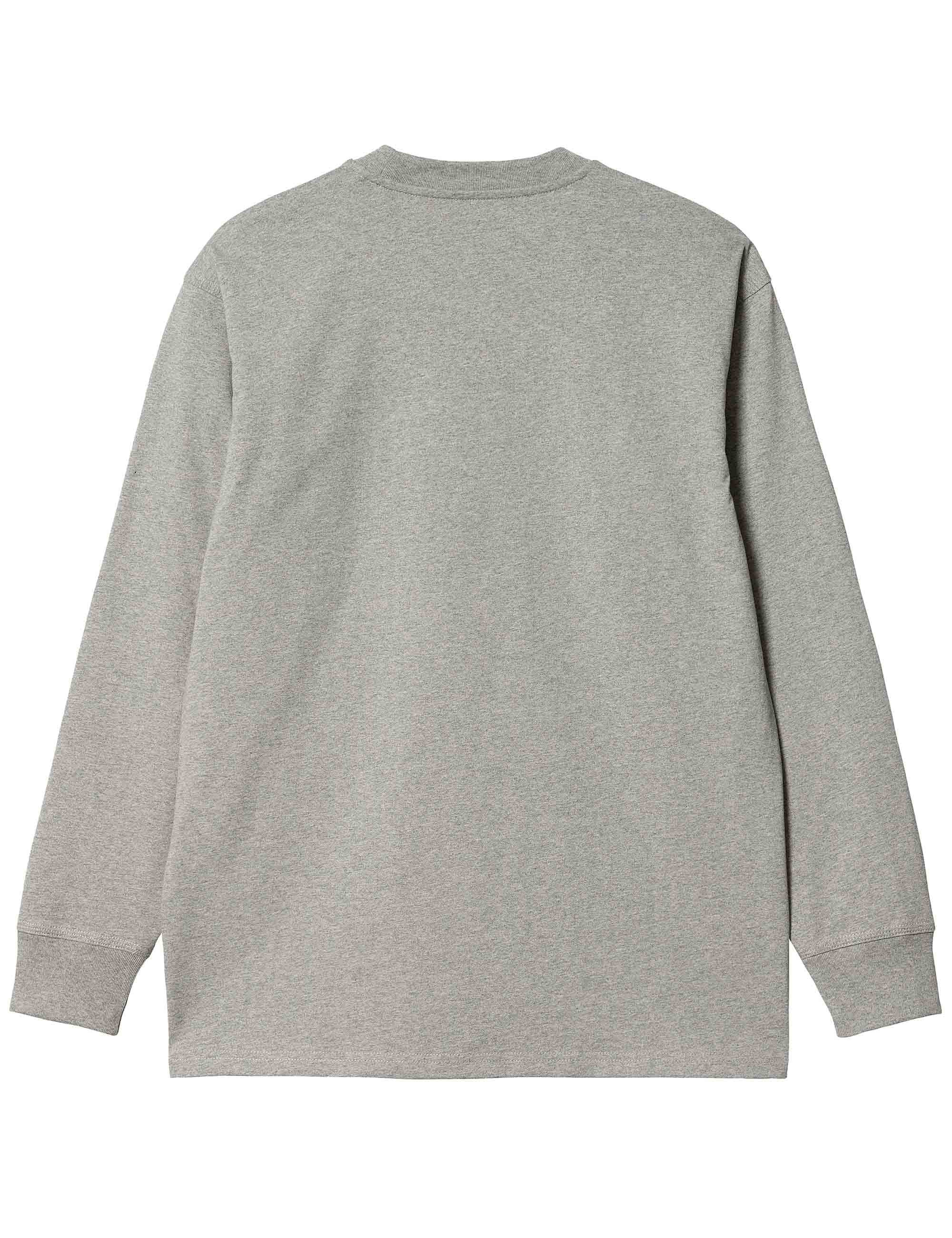 American Script Long Sleeve T-Shirt - Grey Heather - Image 3