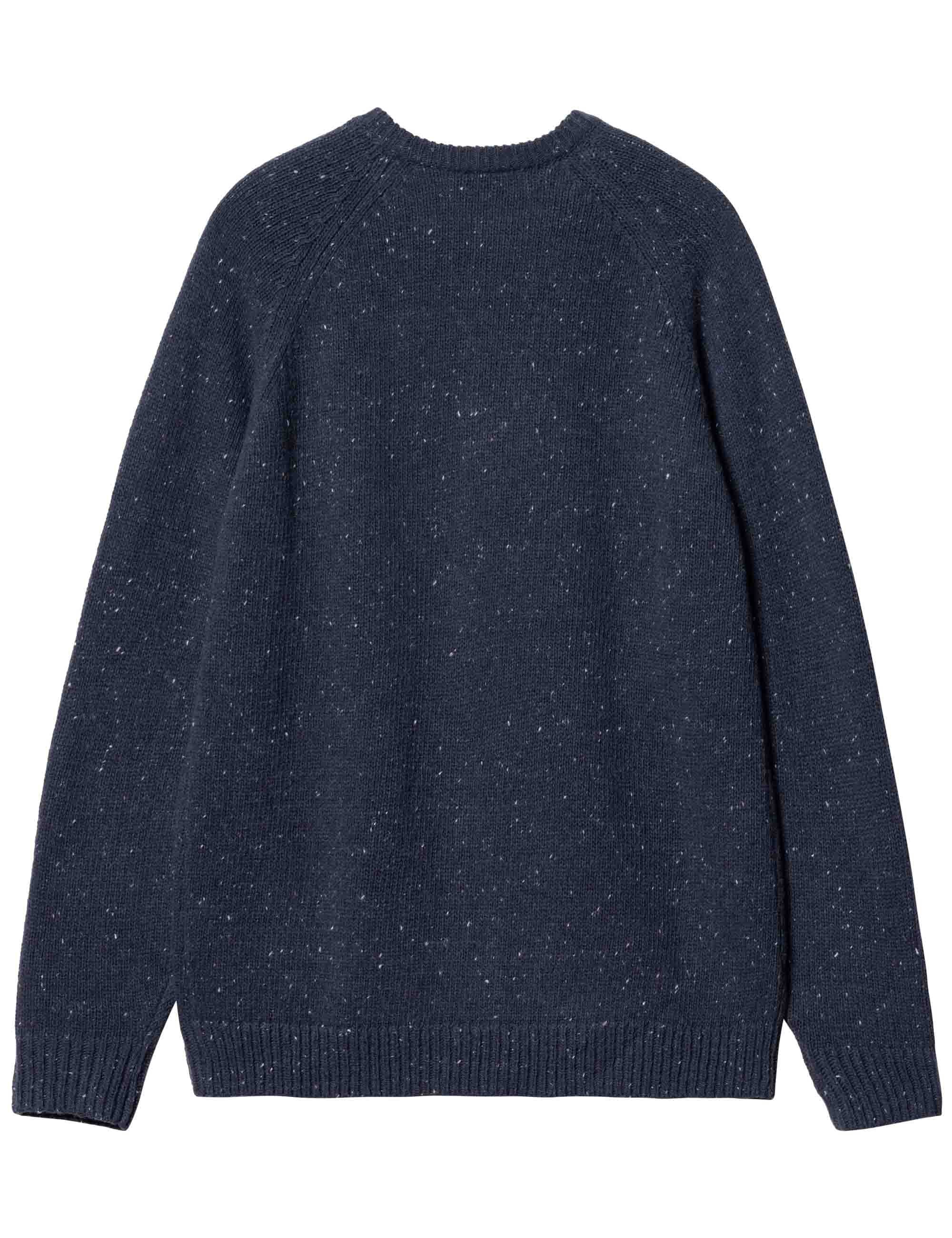 Anglistic Knit Crew Sweater - Speckled Air Force Blue - Image 2