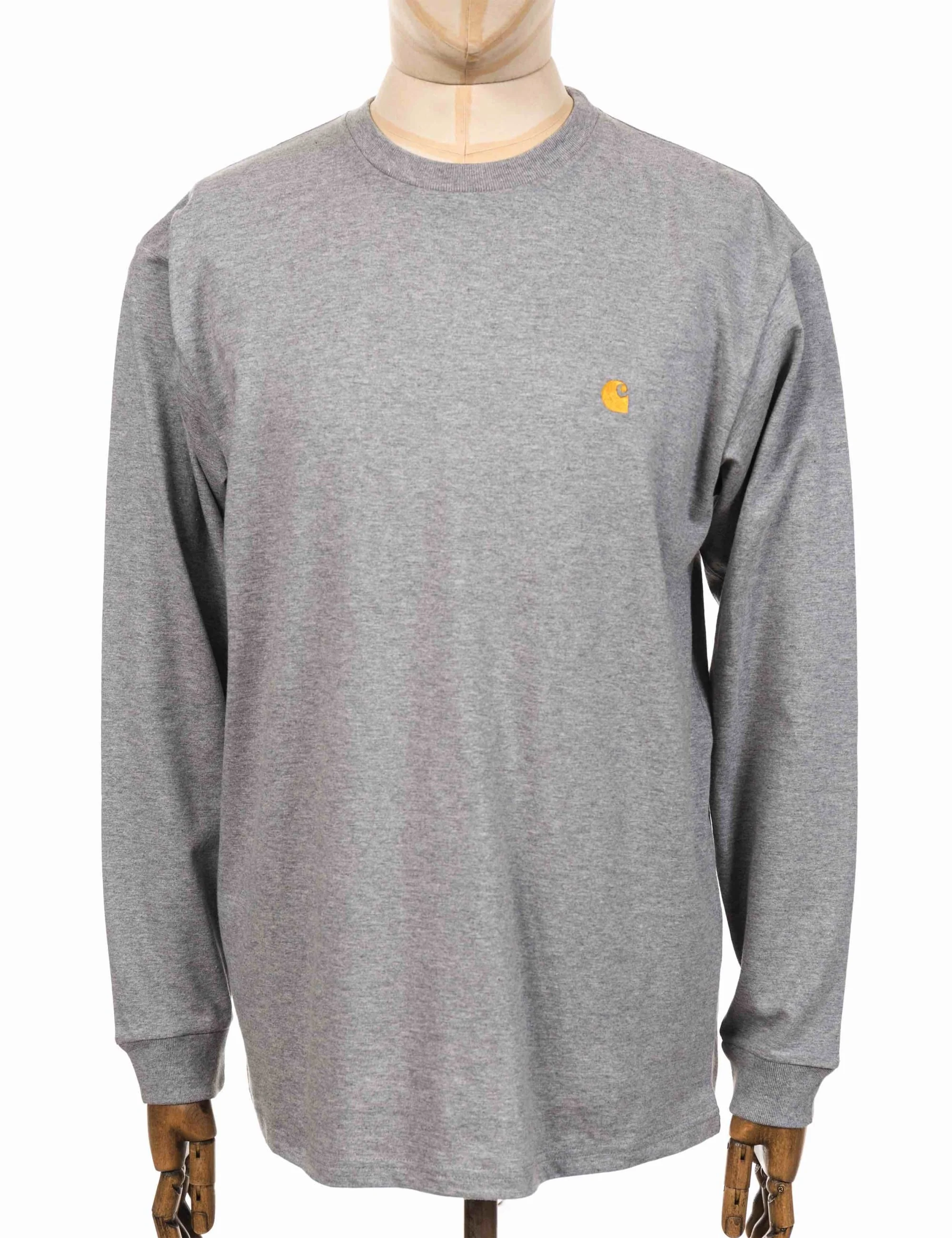 Chase Long Sleeve T-Shirt - Grey Heather/Gold - Image 3