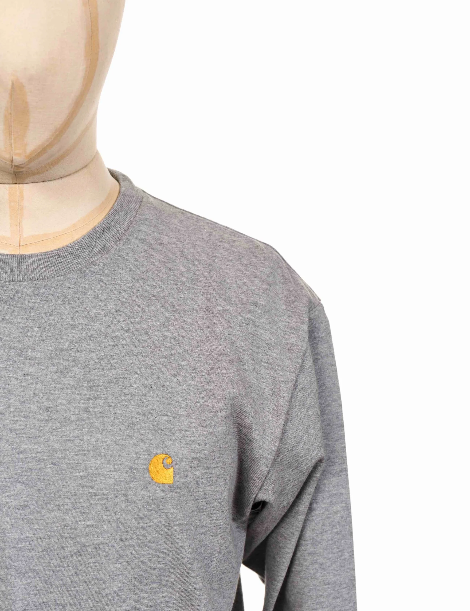 Chase Long Sleeve T-Shirt - Grey Heather/Gold - Image 5