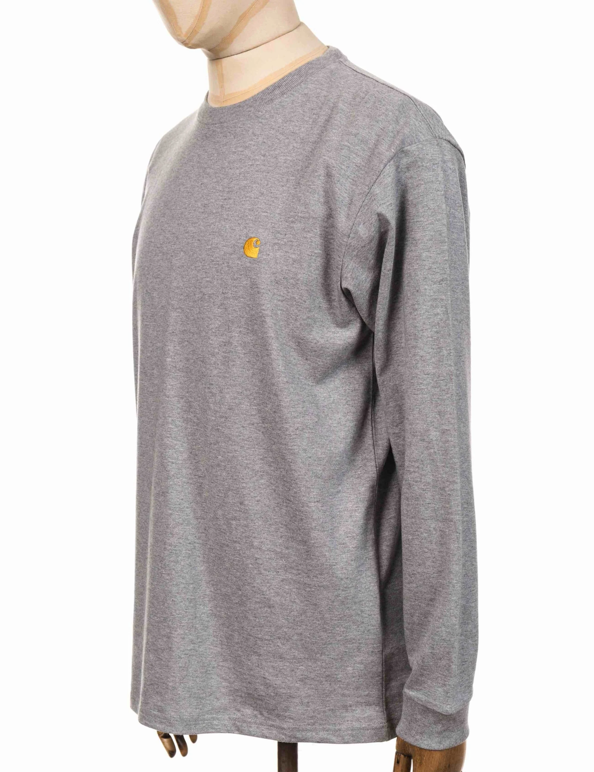 Chase Long Sleeve T-Shirt - Grey Heather/Gold - Image 6