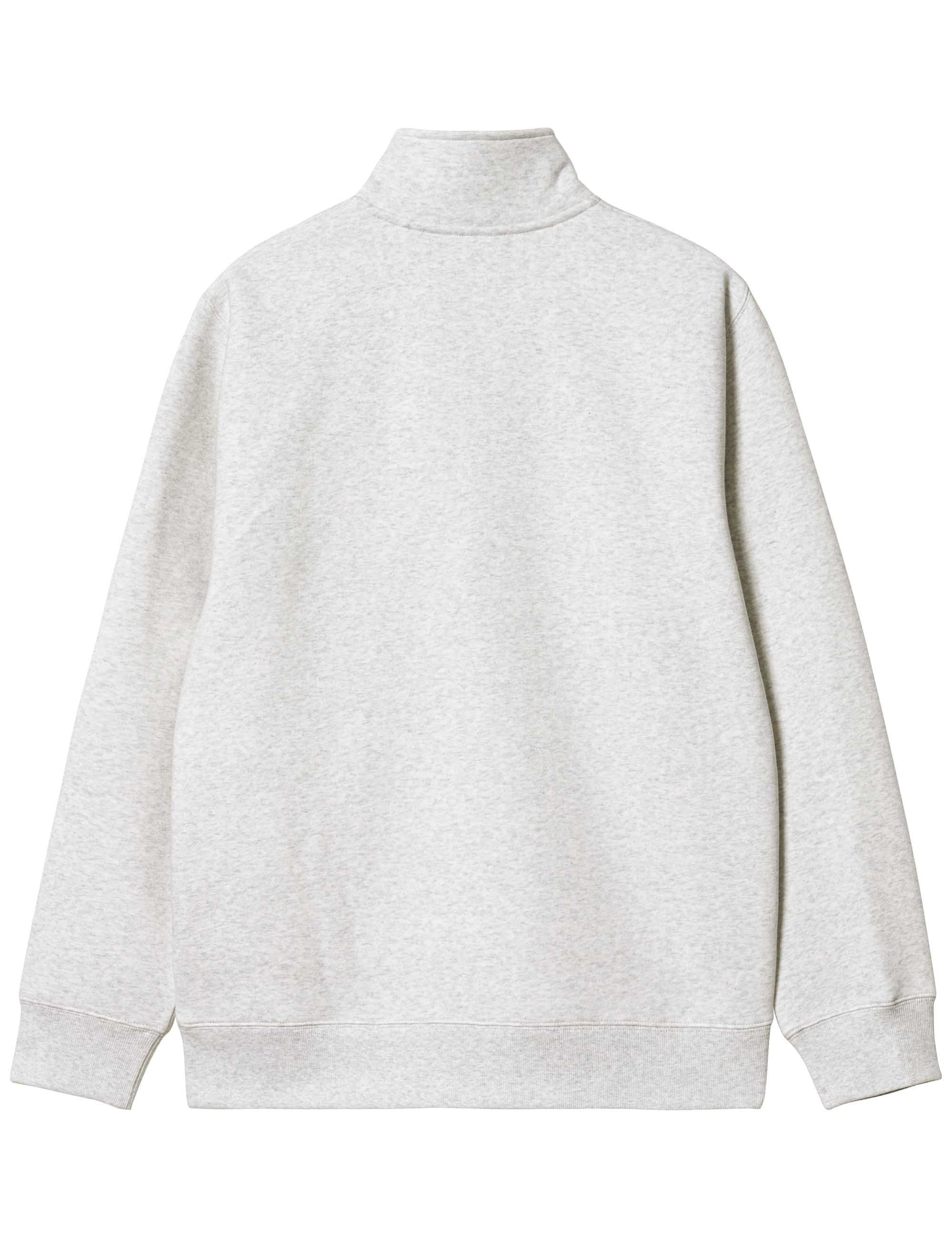 Chase Zip Neck Sweat - Ash Heather/Gold - Image 2