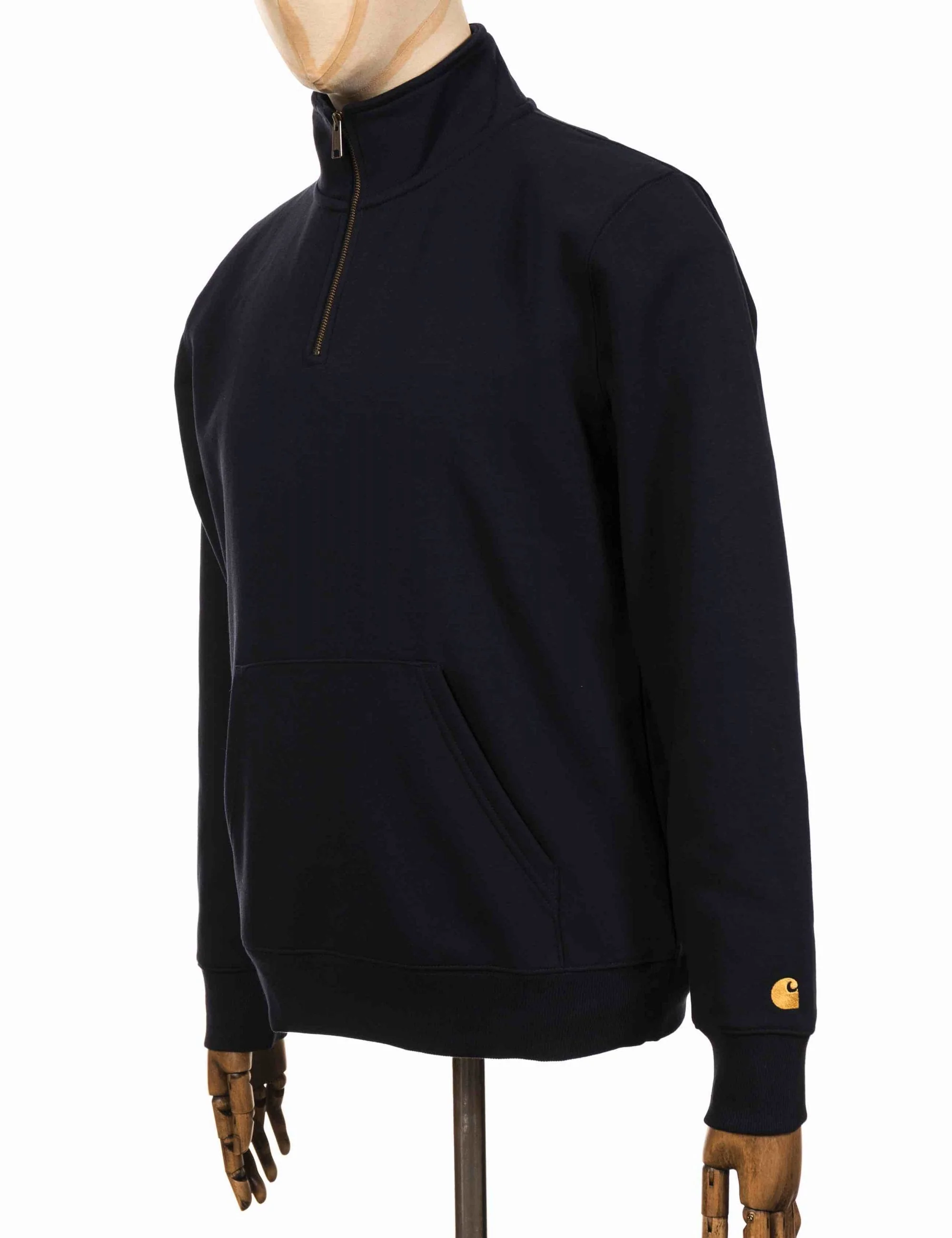 Chase Zip Neck Sweat - Dark Navy/Gold - Image 6