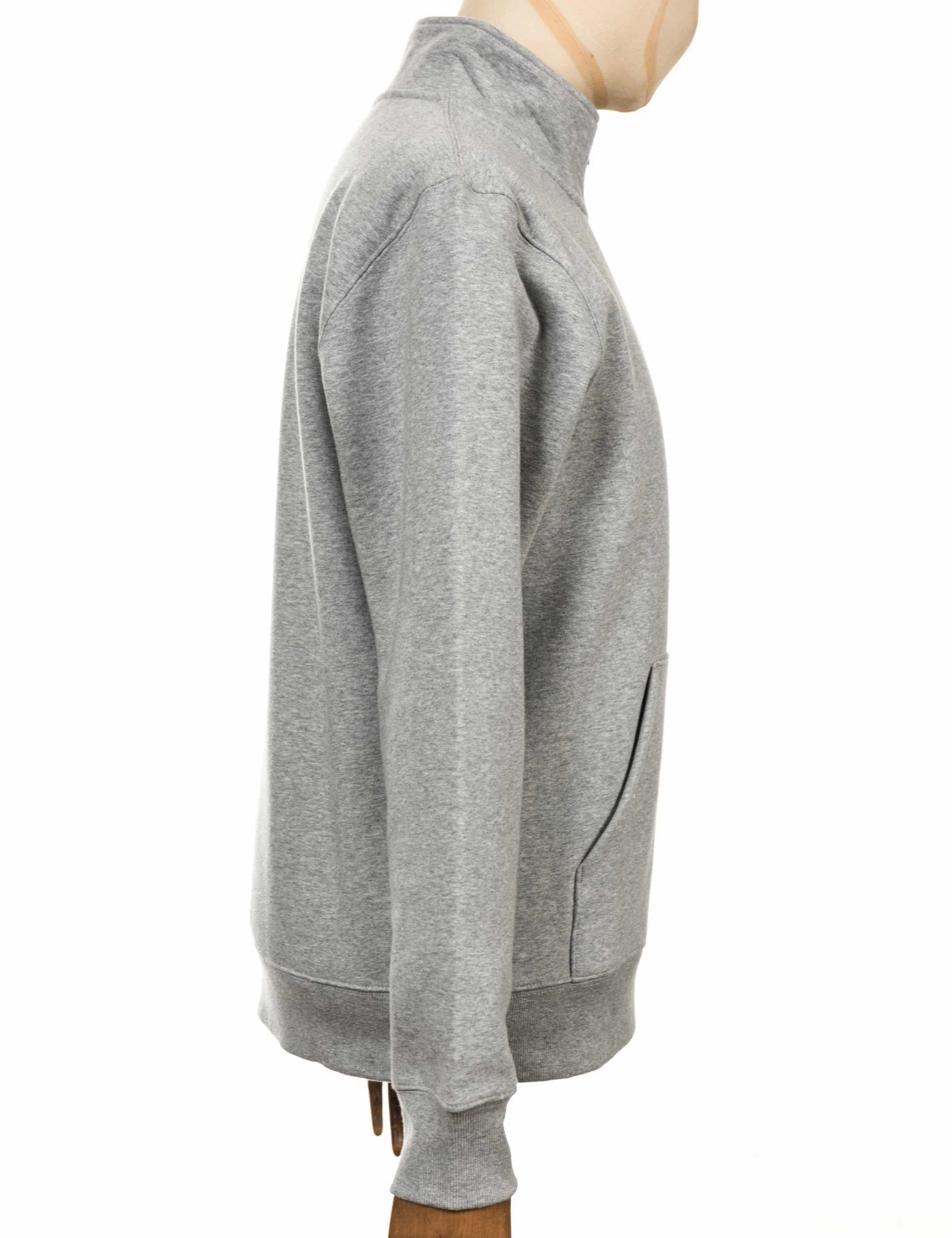 Chase Zip Neck Sweat - Grey Heather/Gold - Image 7