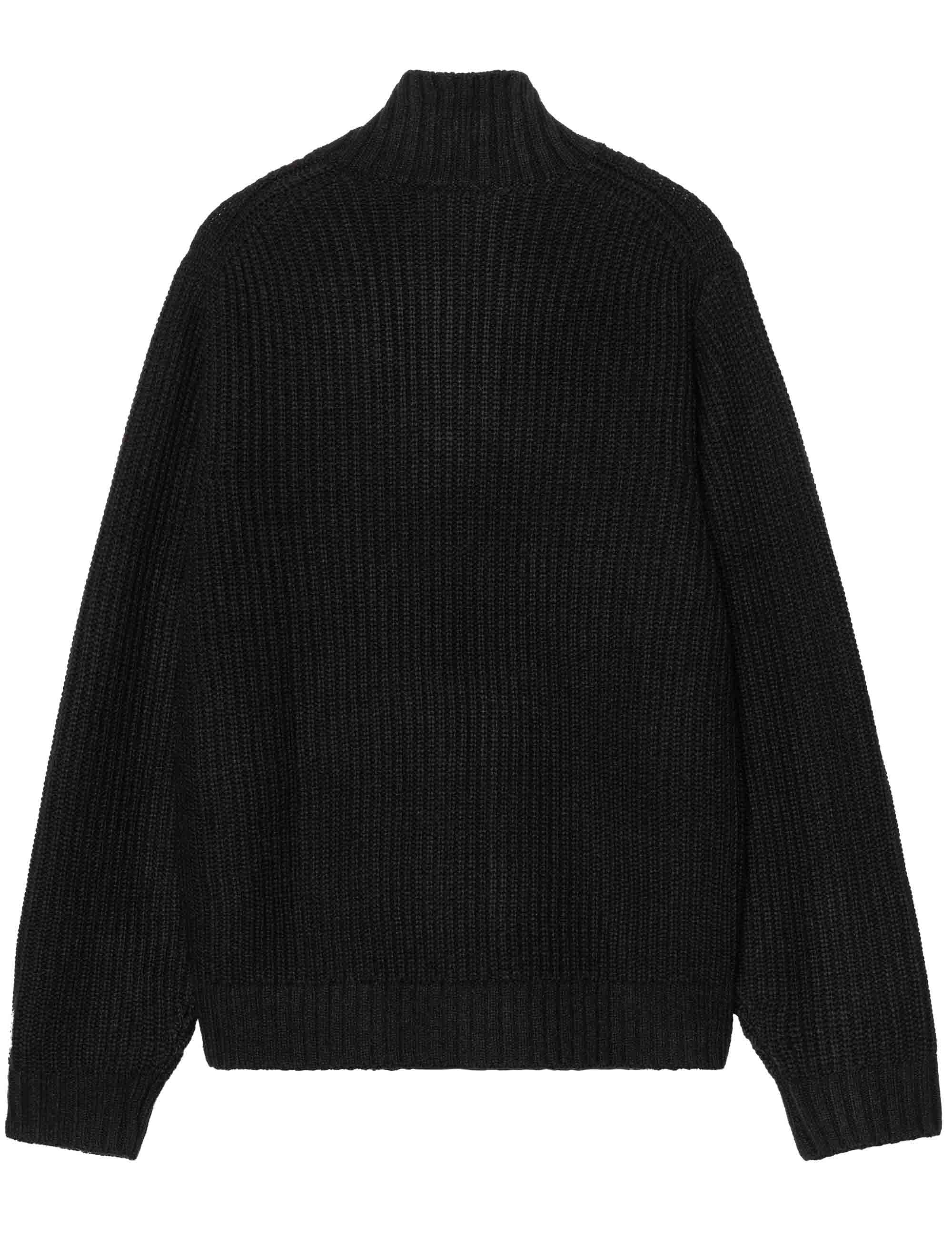 Detroit Half Zip Knit Sweatshirt - Black - Image 2