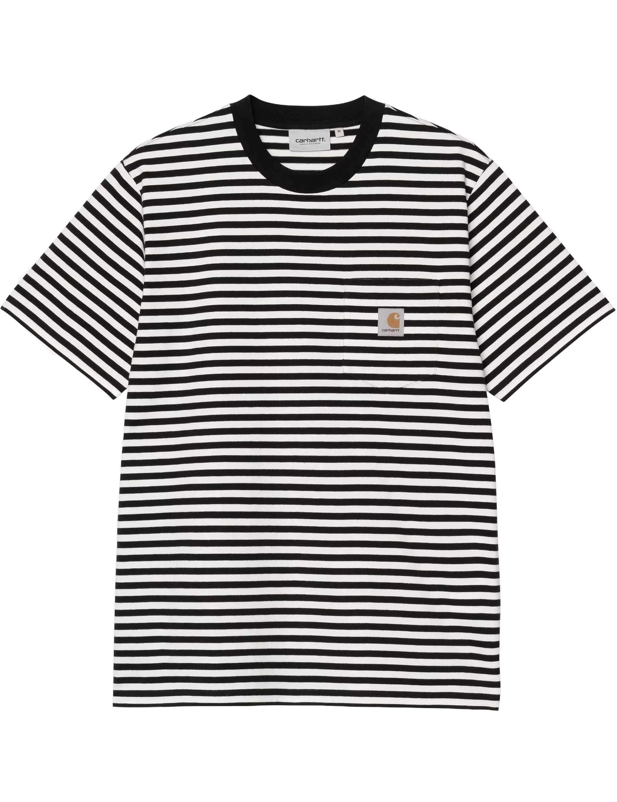 Ezra Pocket T-Shirt - Ezra Stripe, Black/Wax
