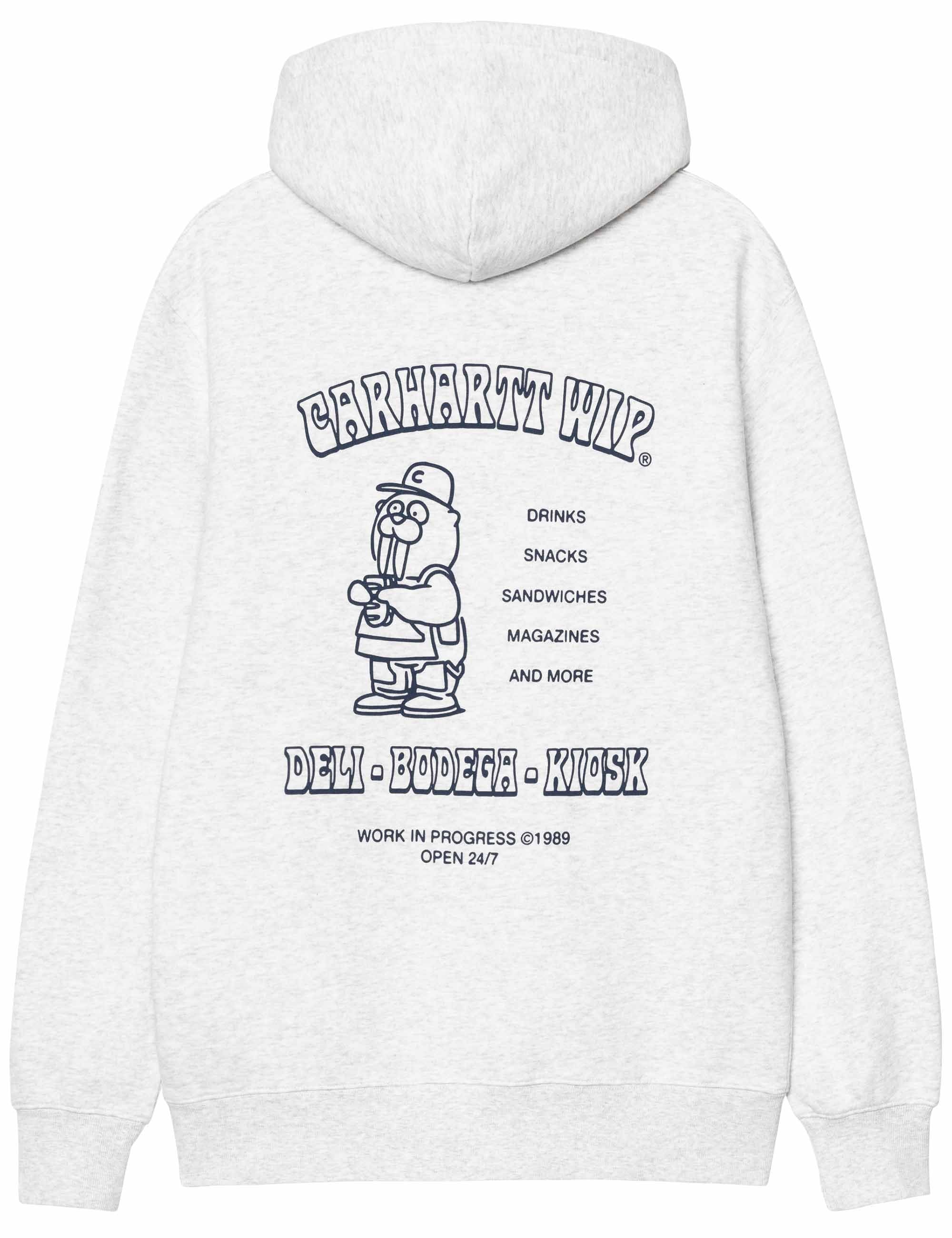 Sandwich Hooded Sweat - Ash Heather/Blue