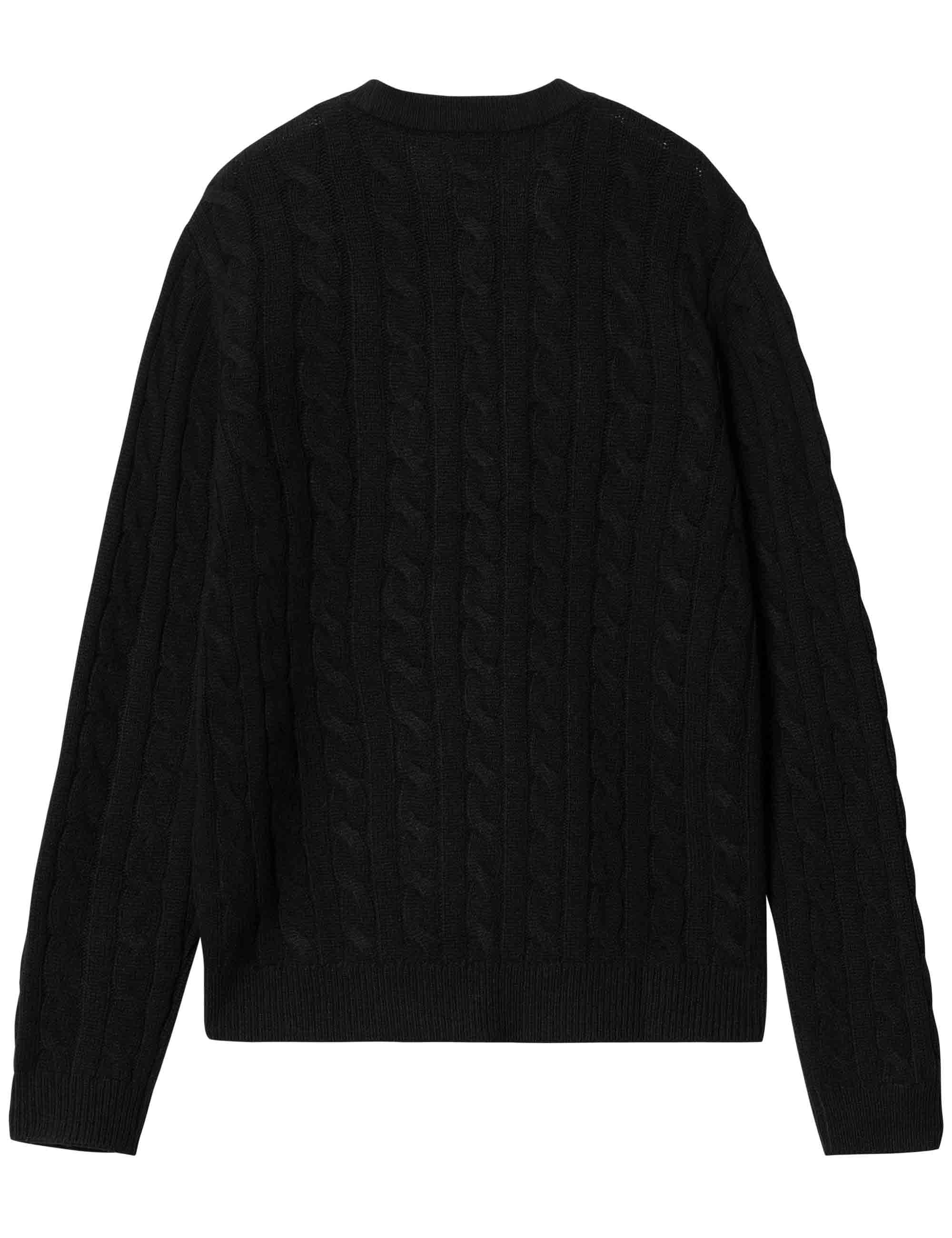Signature Knit Crew Sweater - Black/Wax - Image 2