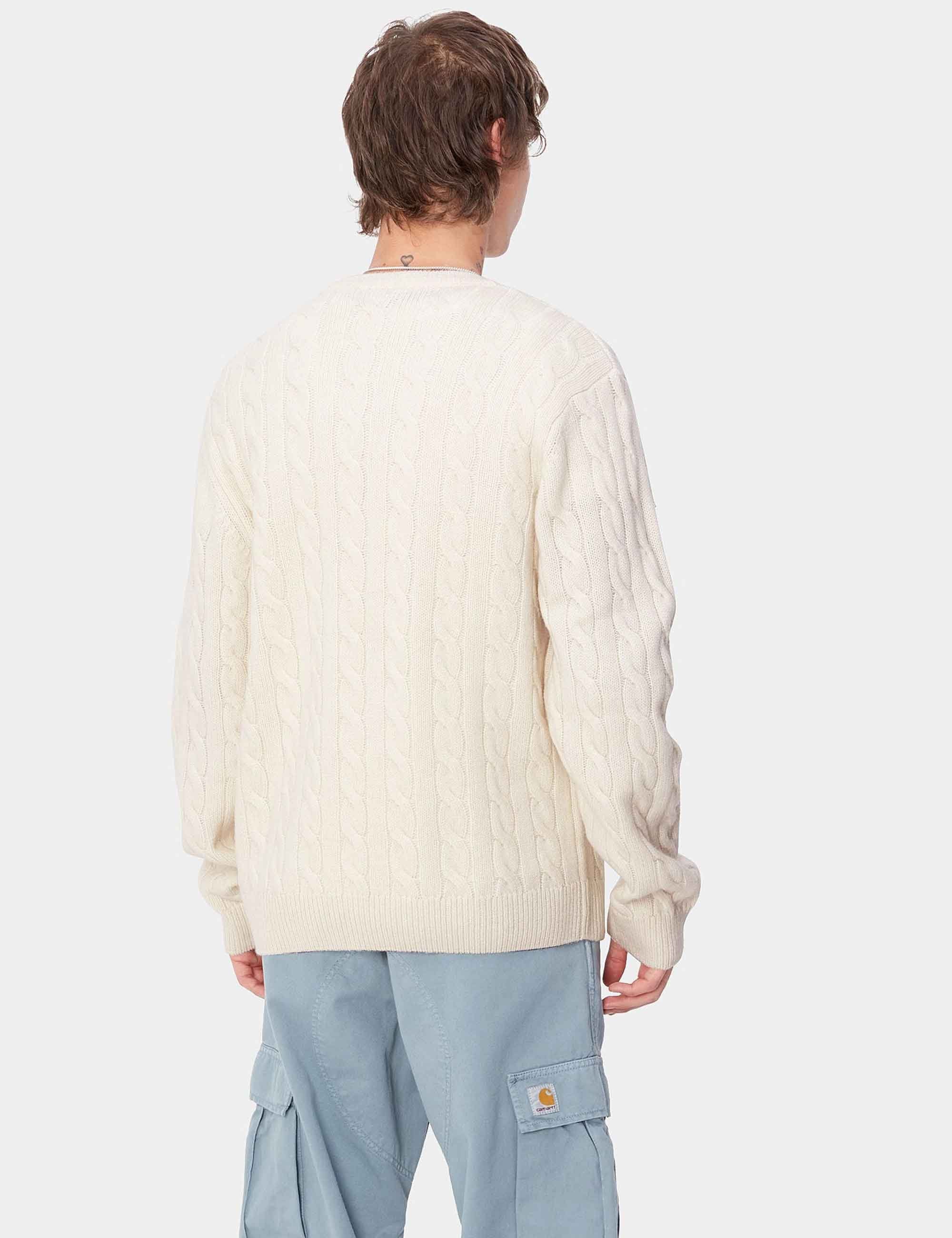 Signature Knit Crew Sweater - Natural/Dusty Ice - Image 4