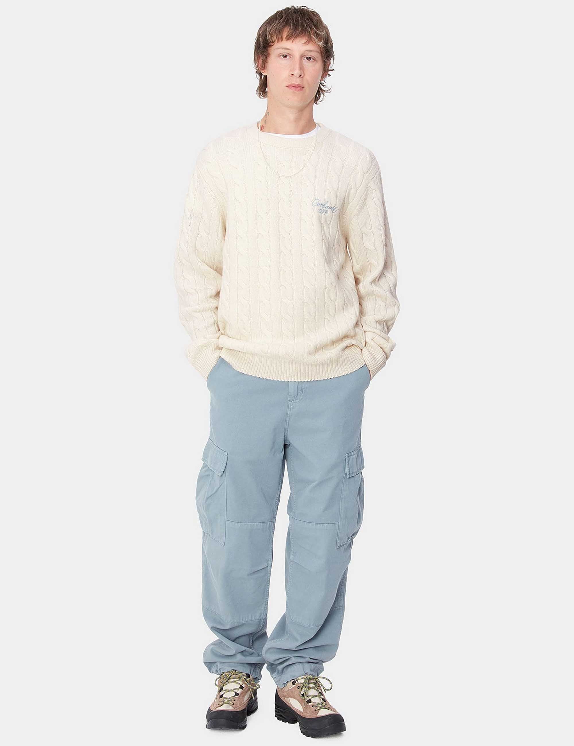 Signature Knit Crew Sweater - Natural/Dusty Ice - Image 5