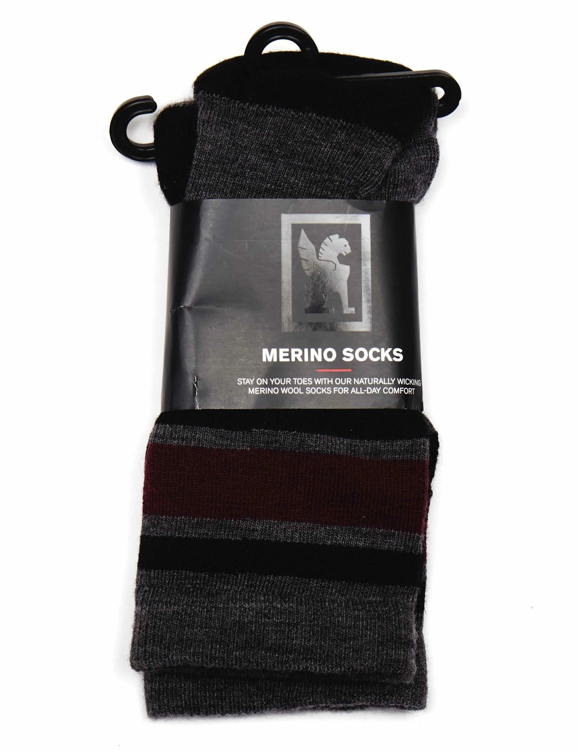 Merino Stripe Sock - Charcoal/Andorra