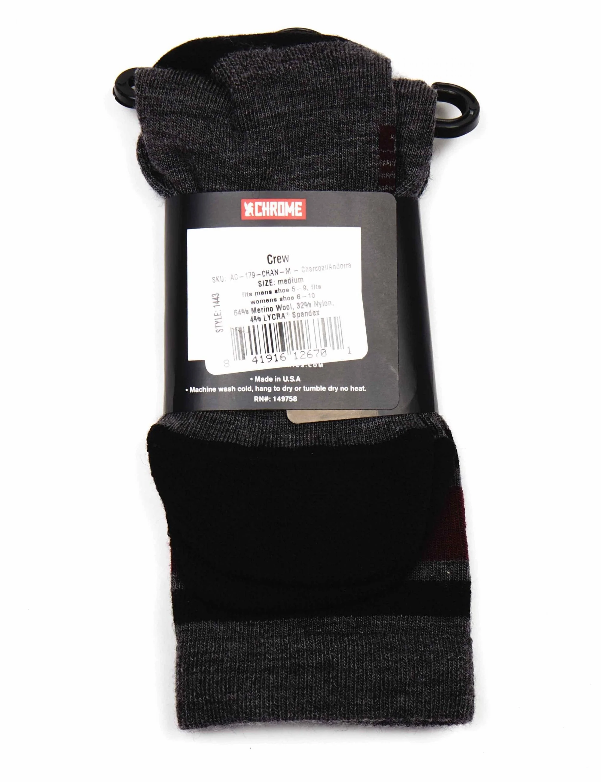 Merino Stripe Sock - Charcoal/Andorra - Image 2