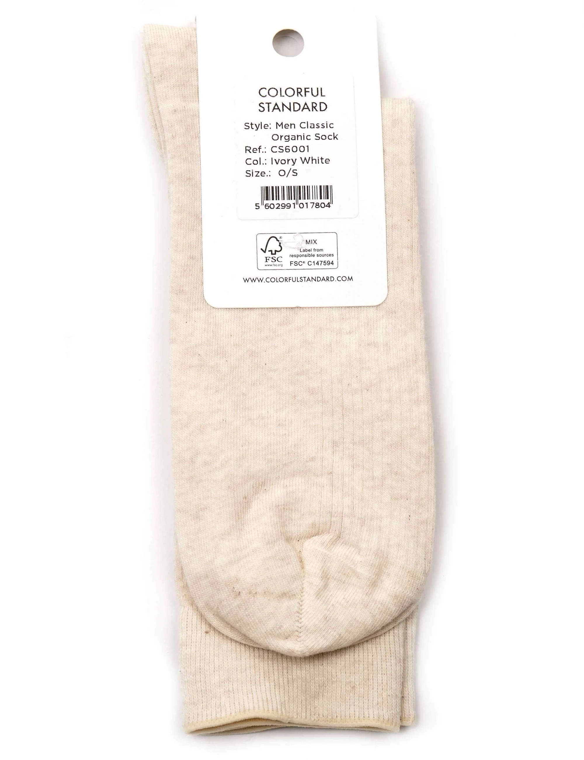 Classic Organic Socks - Ivory White - Image 3