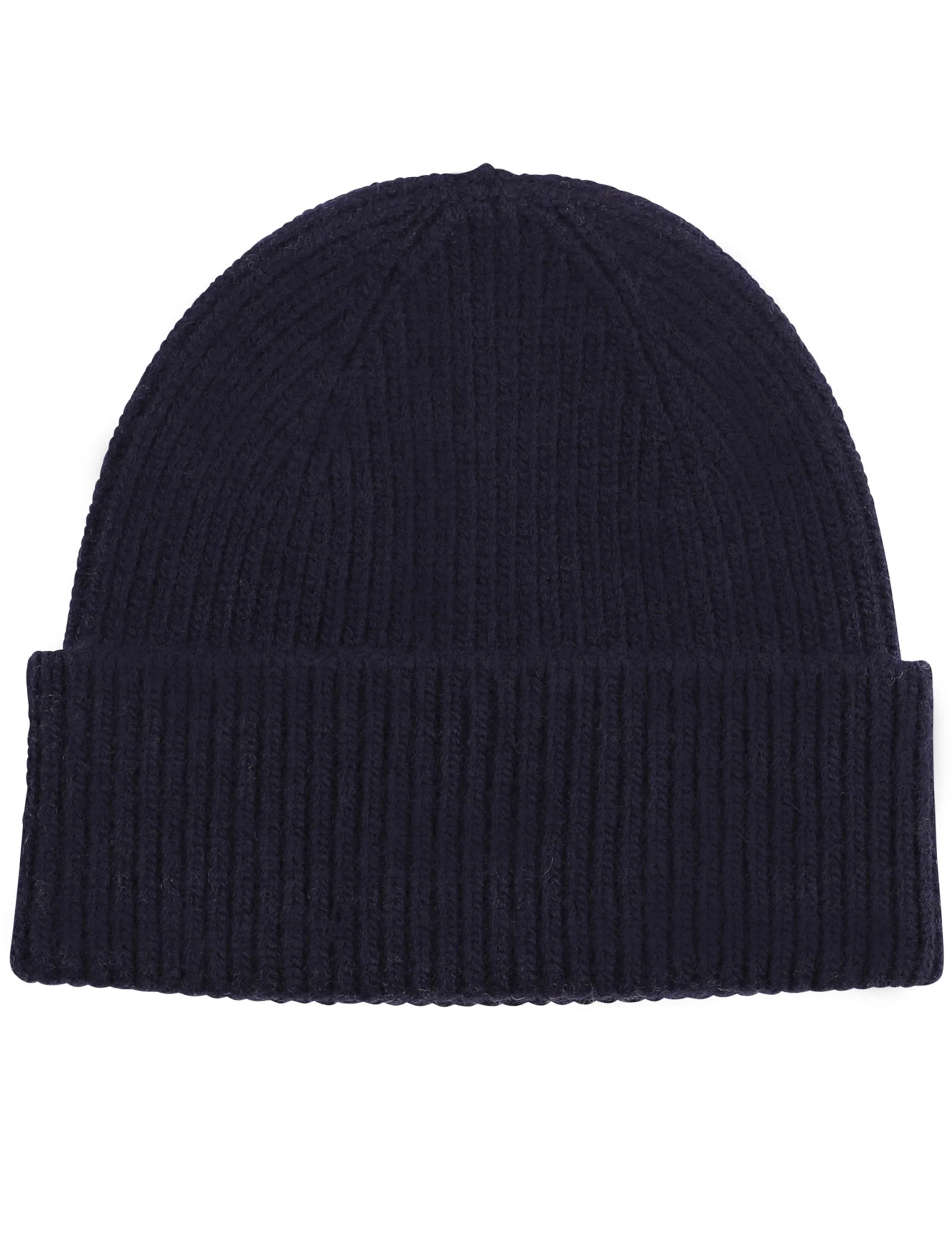 Merino Wool Beanie Hat - Navy Blue