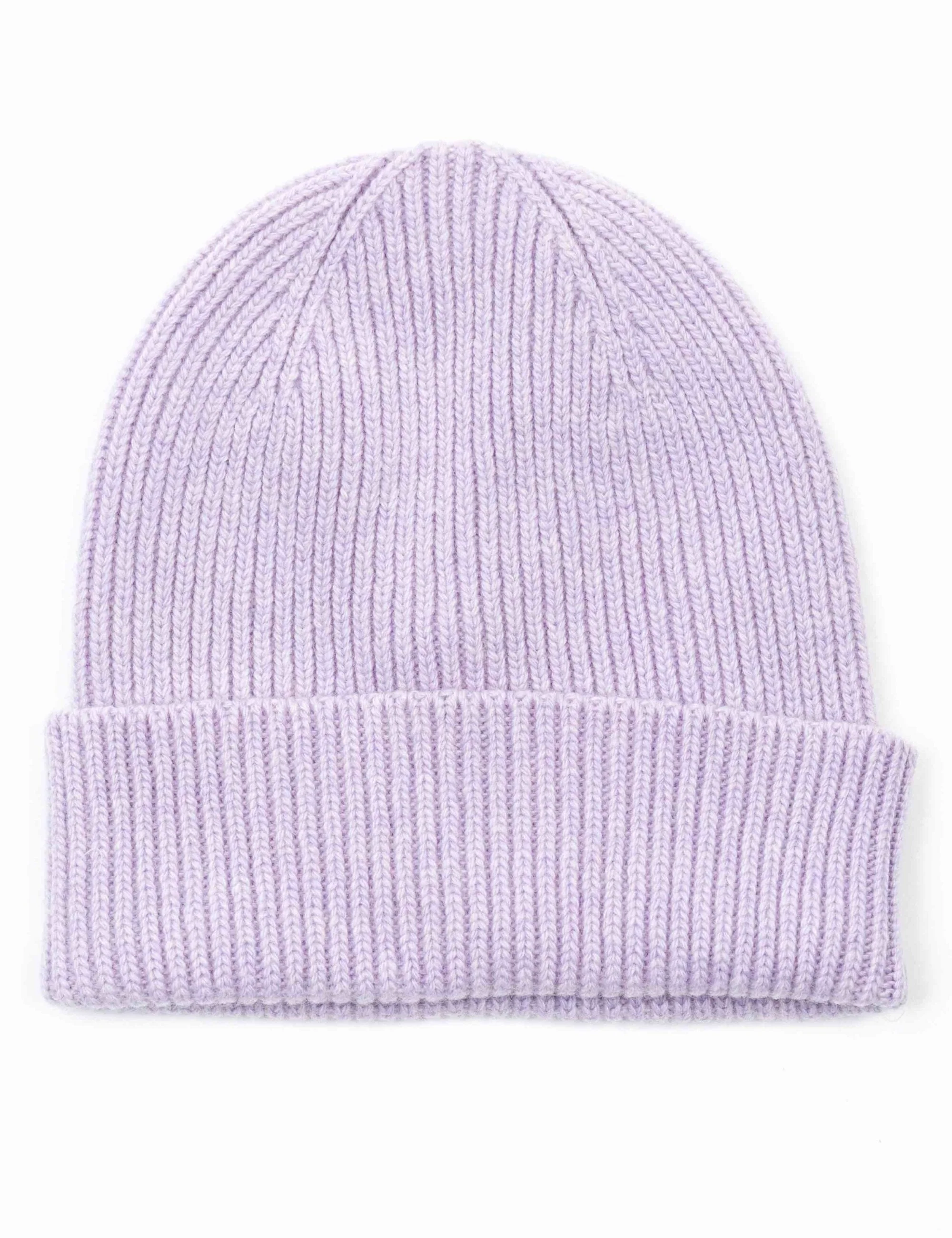 Merino Wool Beanie Hat - Soft Lavender - Image 3