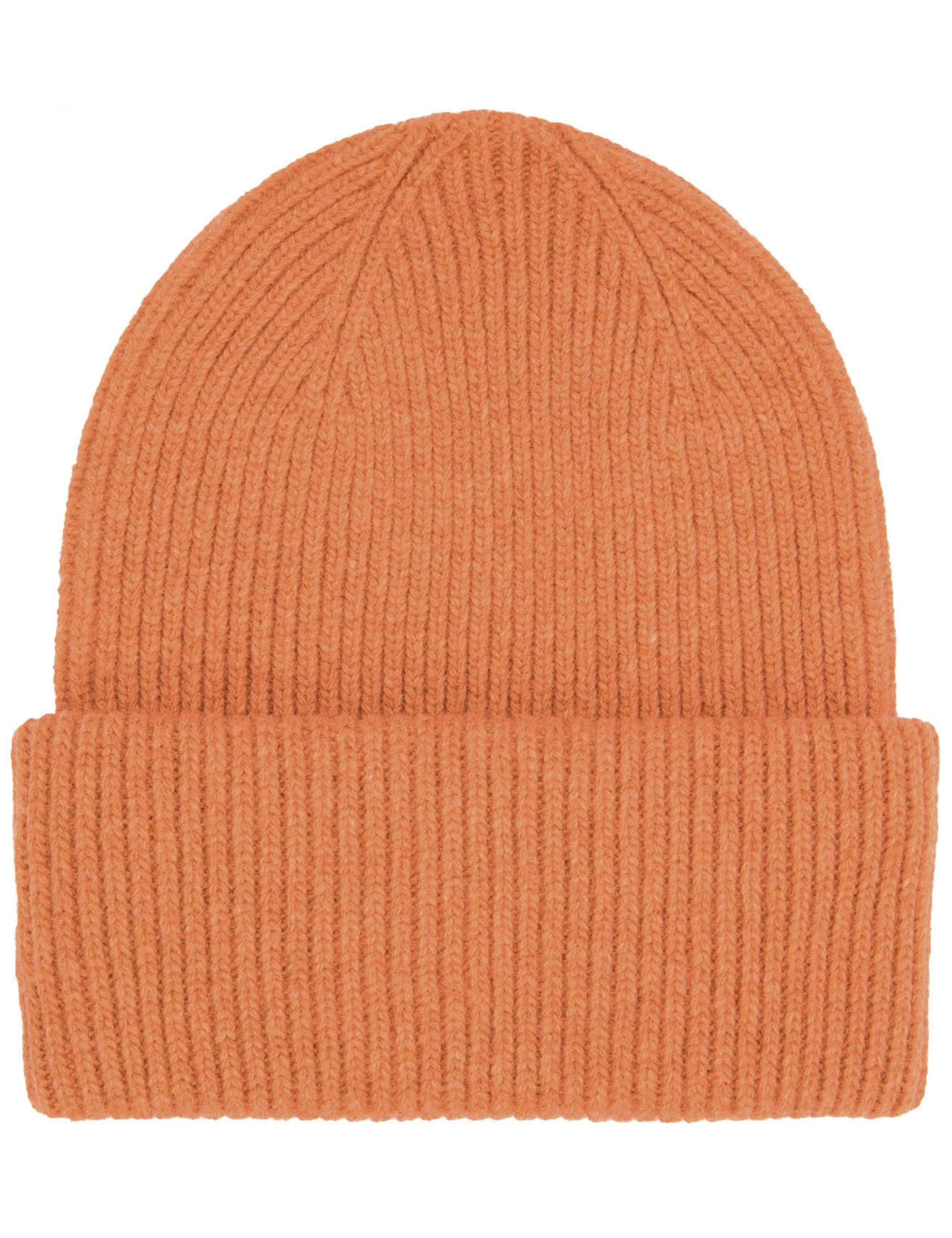 Merino Wool Chunky Beanie Hat - Sandstone Orange