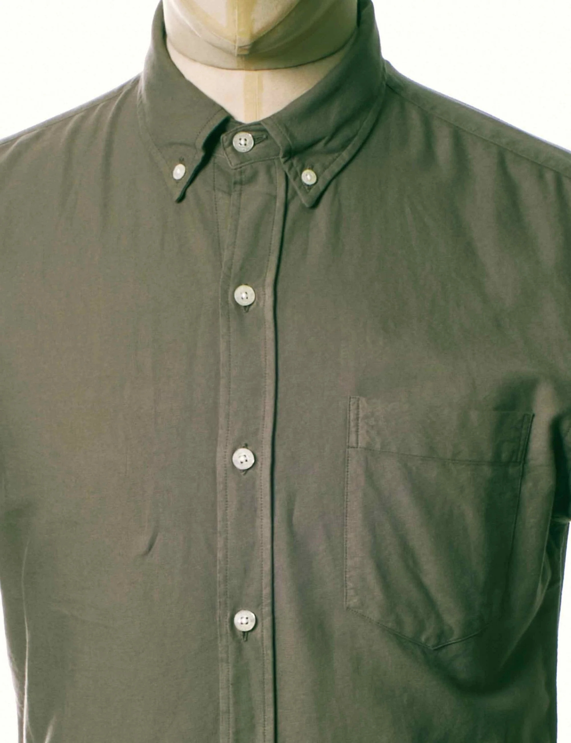 Organic Button Down Shirt - Dusty Olive - Image 2