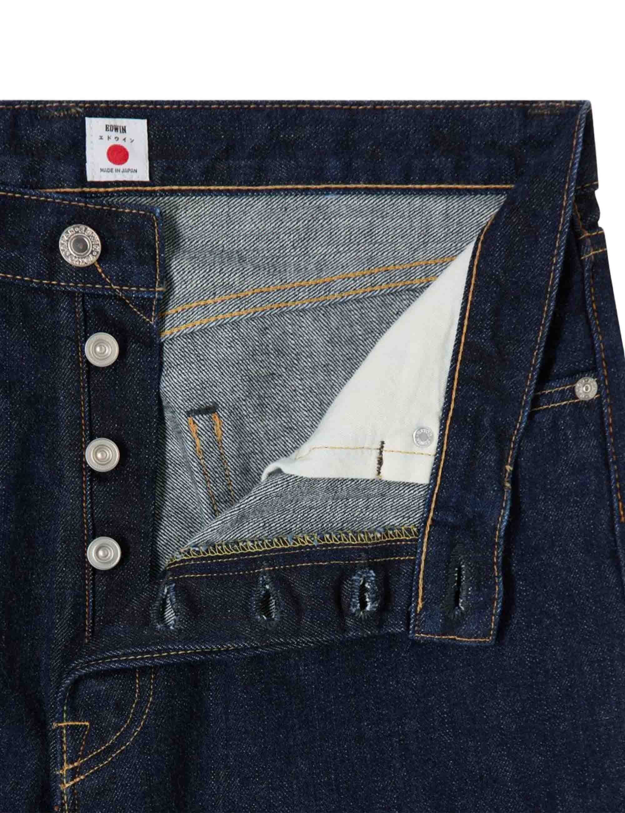Loose Red Selvedge Jeans - Blue, Rinsed - Image 4