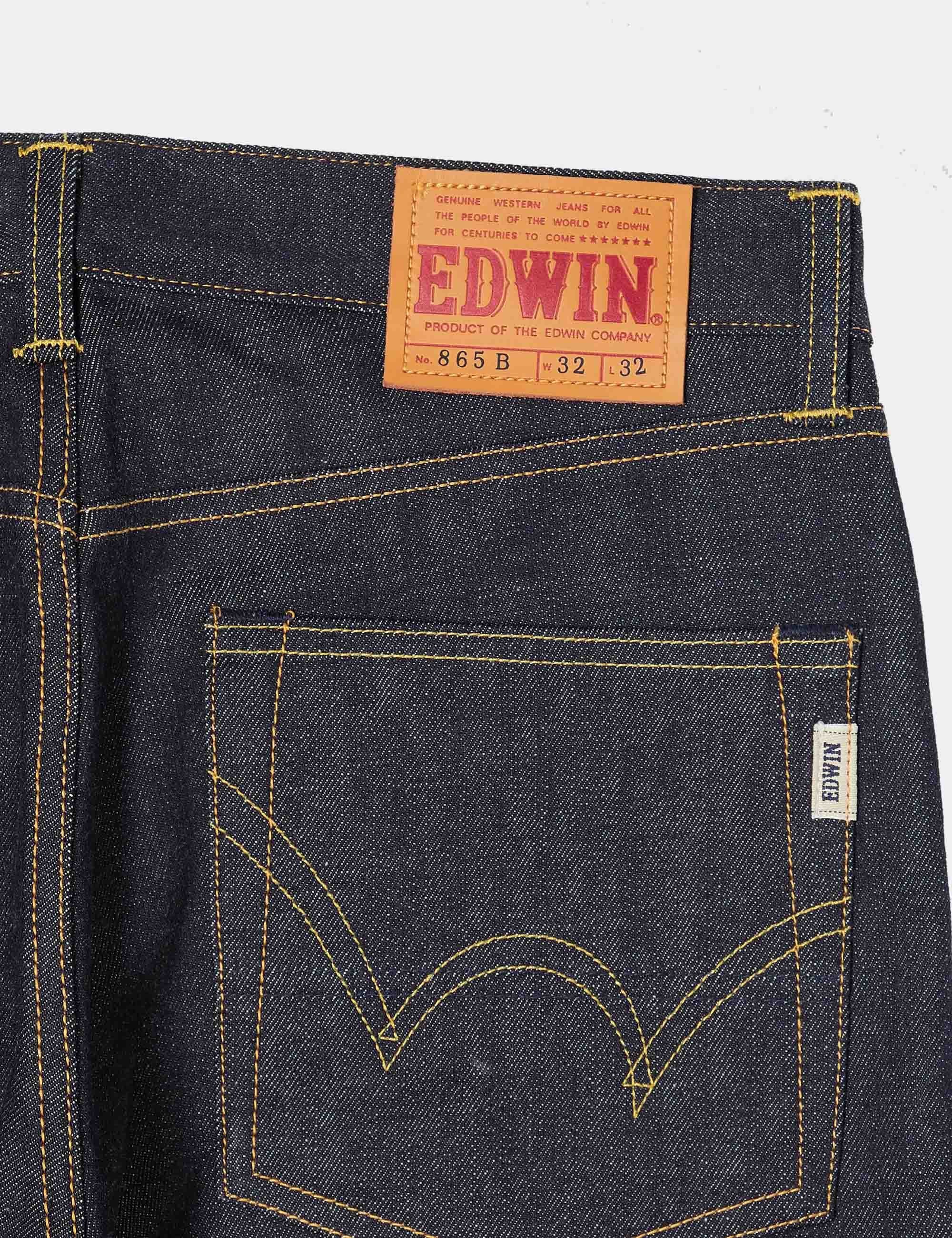 Nashville Straight Leg Red Selvedge Jeans - Blue, Unwashed - Image 3