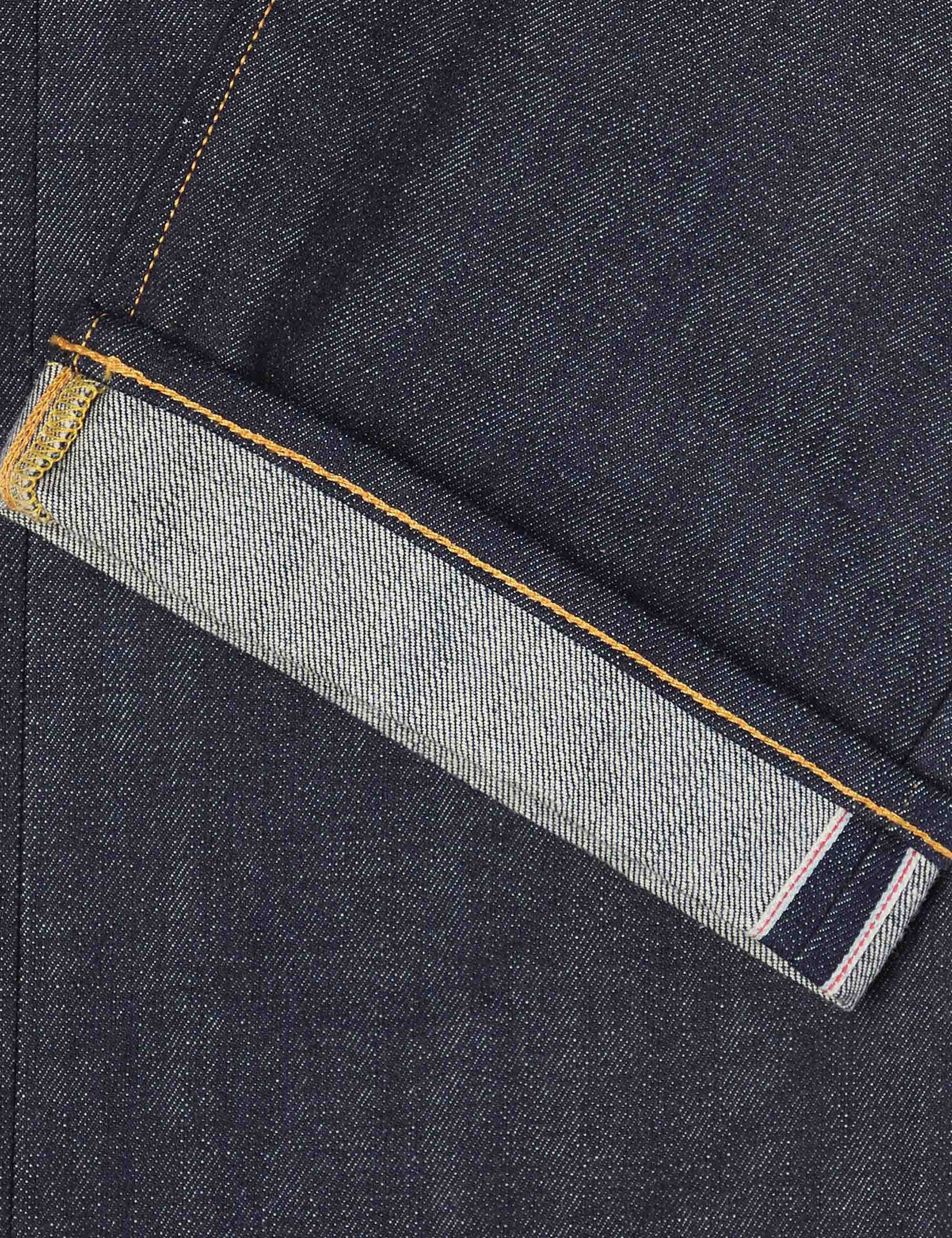 Nashville Straight Leg Red Selvedge Jeans - Blue, Unwashed - Image 5