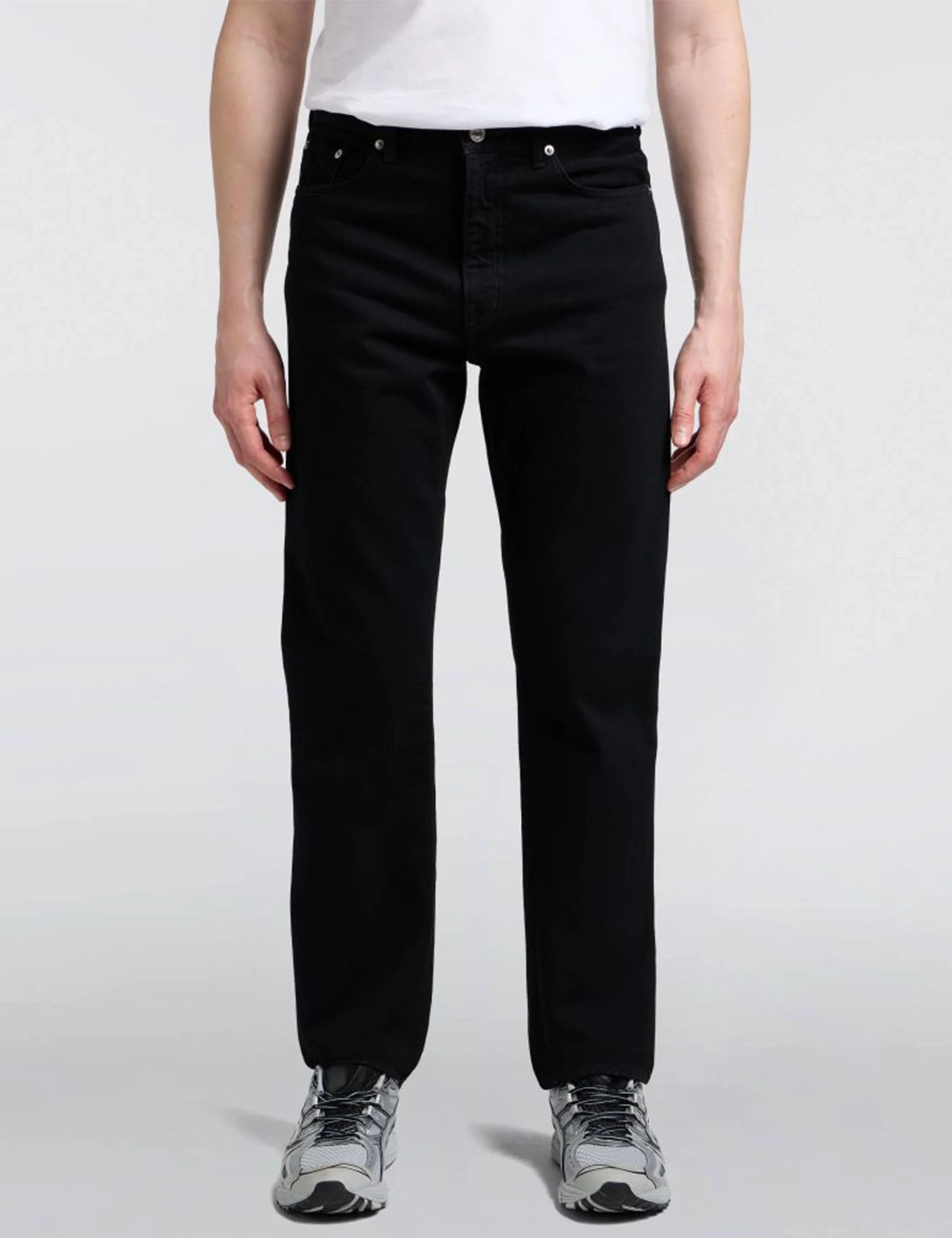 Regular Straight Jeans - Black, Unwashed - Image 2