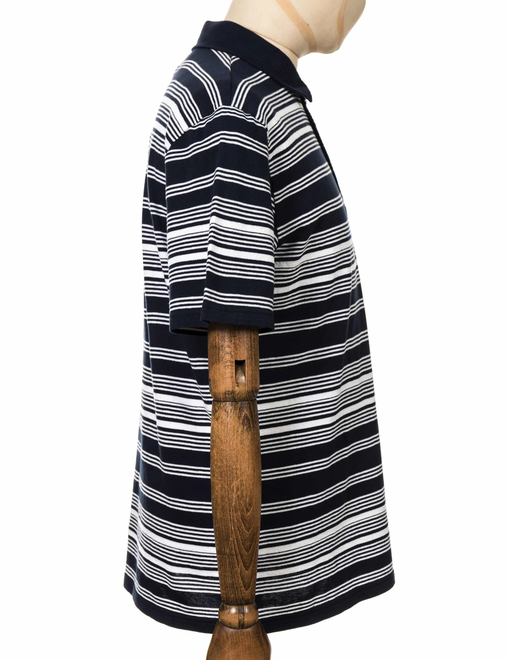 Royal Stripe Polo Shirt - Navy - Image 5