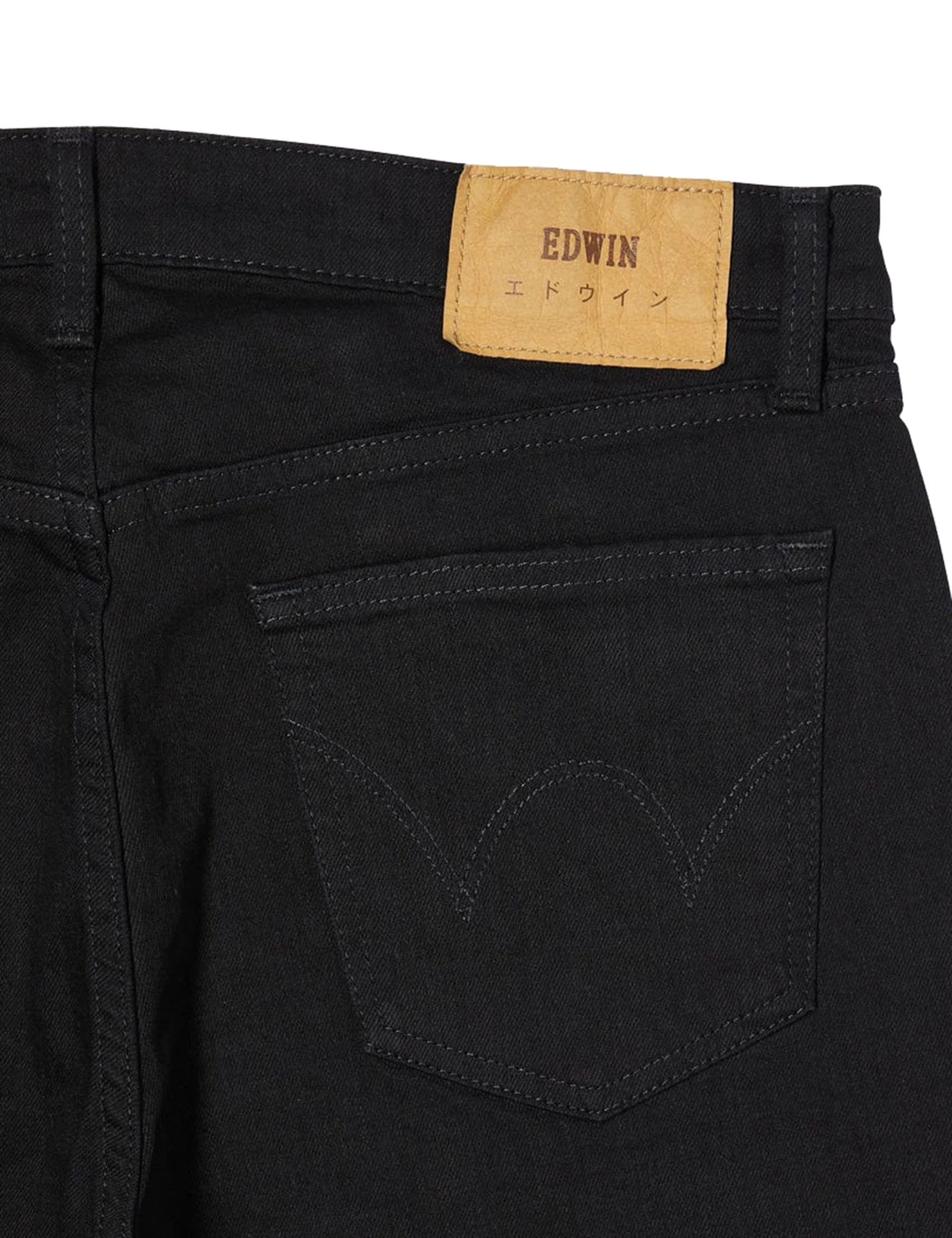 Skinny Kaihara Stretch Jeans - Black, Rinsed - Image 3