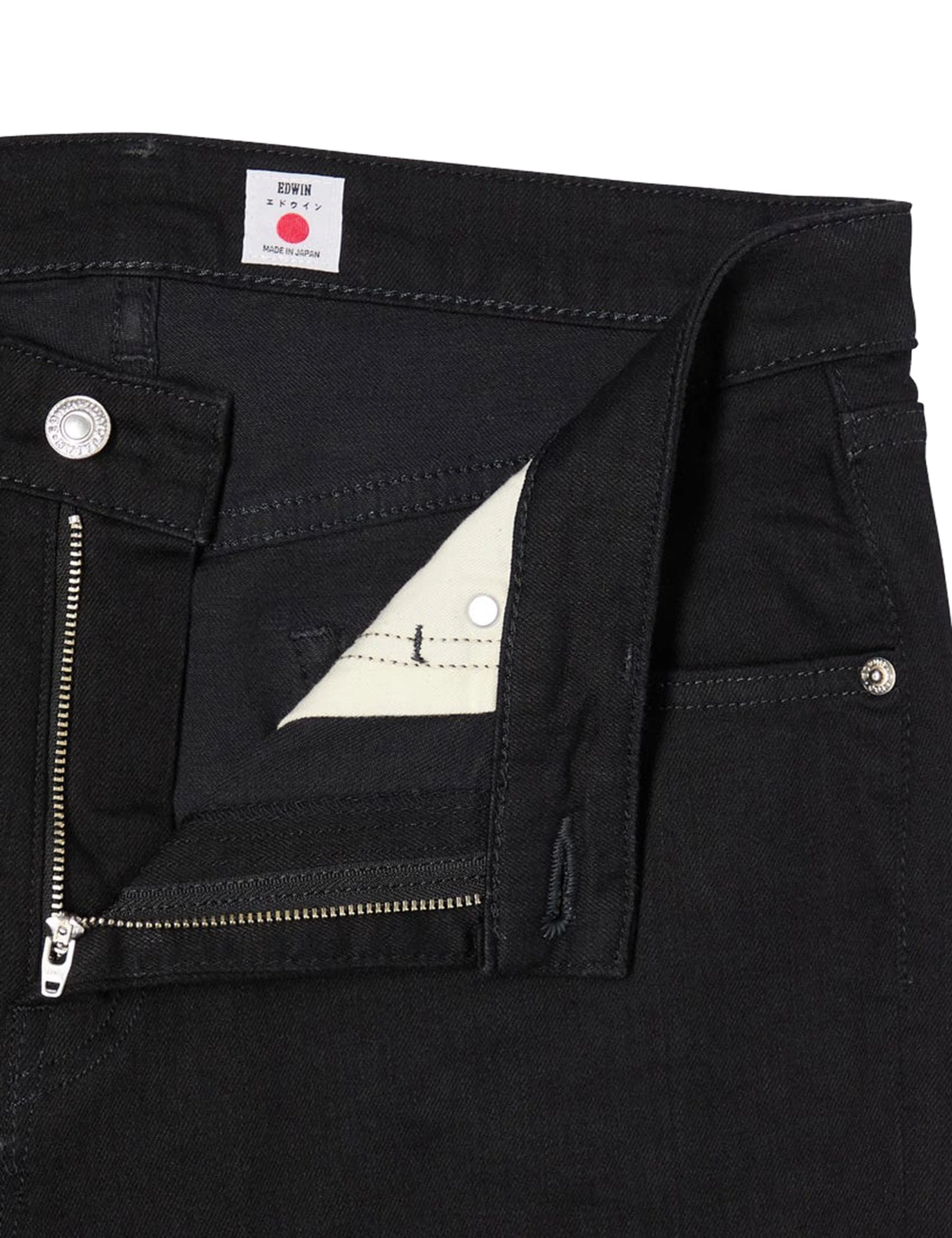 Skinny Kaihara Stretch Jeans - Black, Rinsed - Image 5