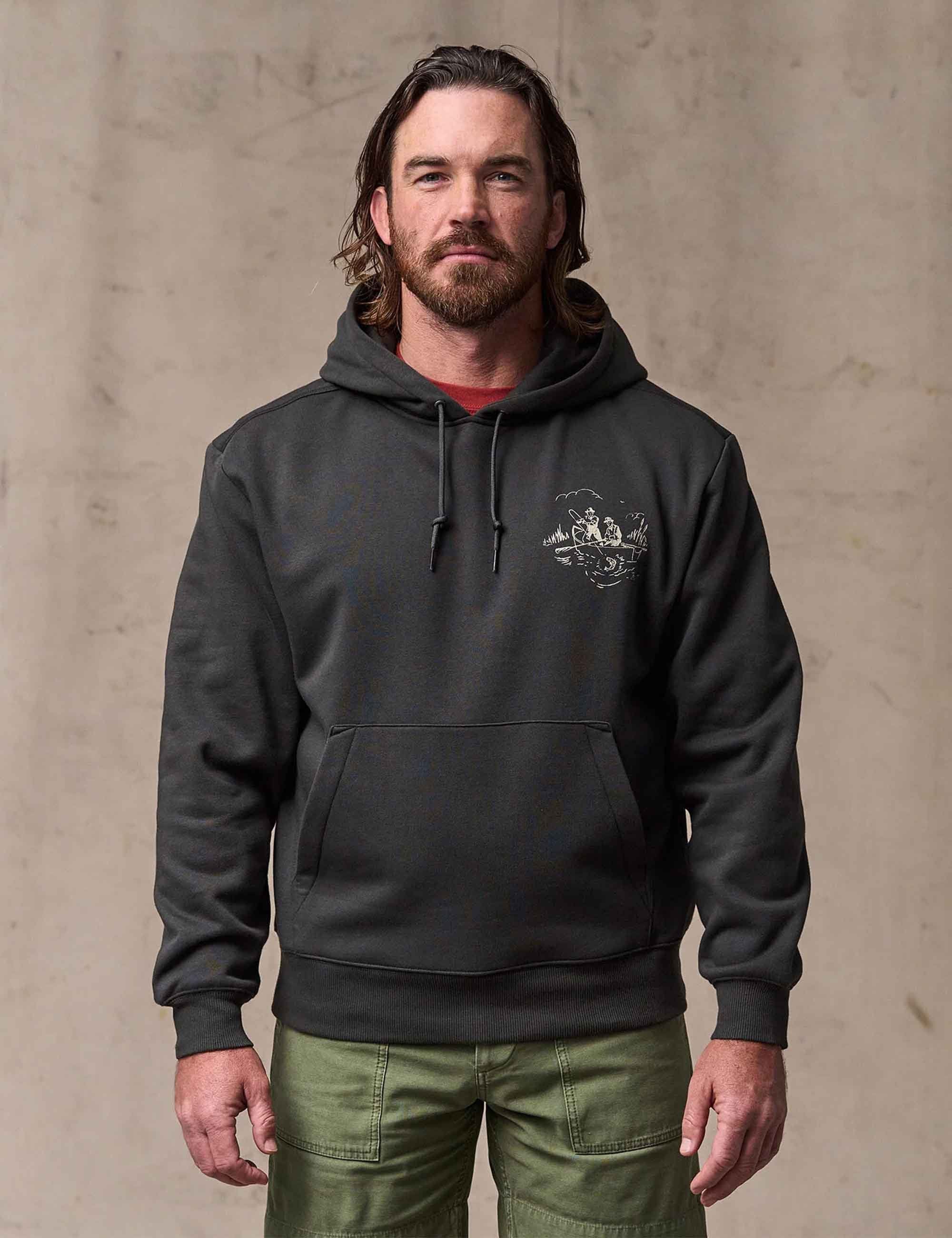 Trout Graphic Hoodie - Faded Black - Image 4