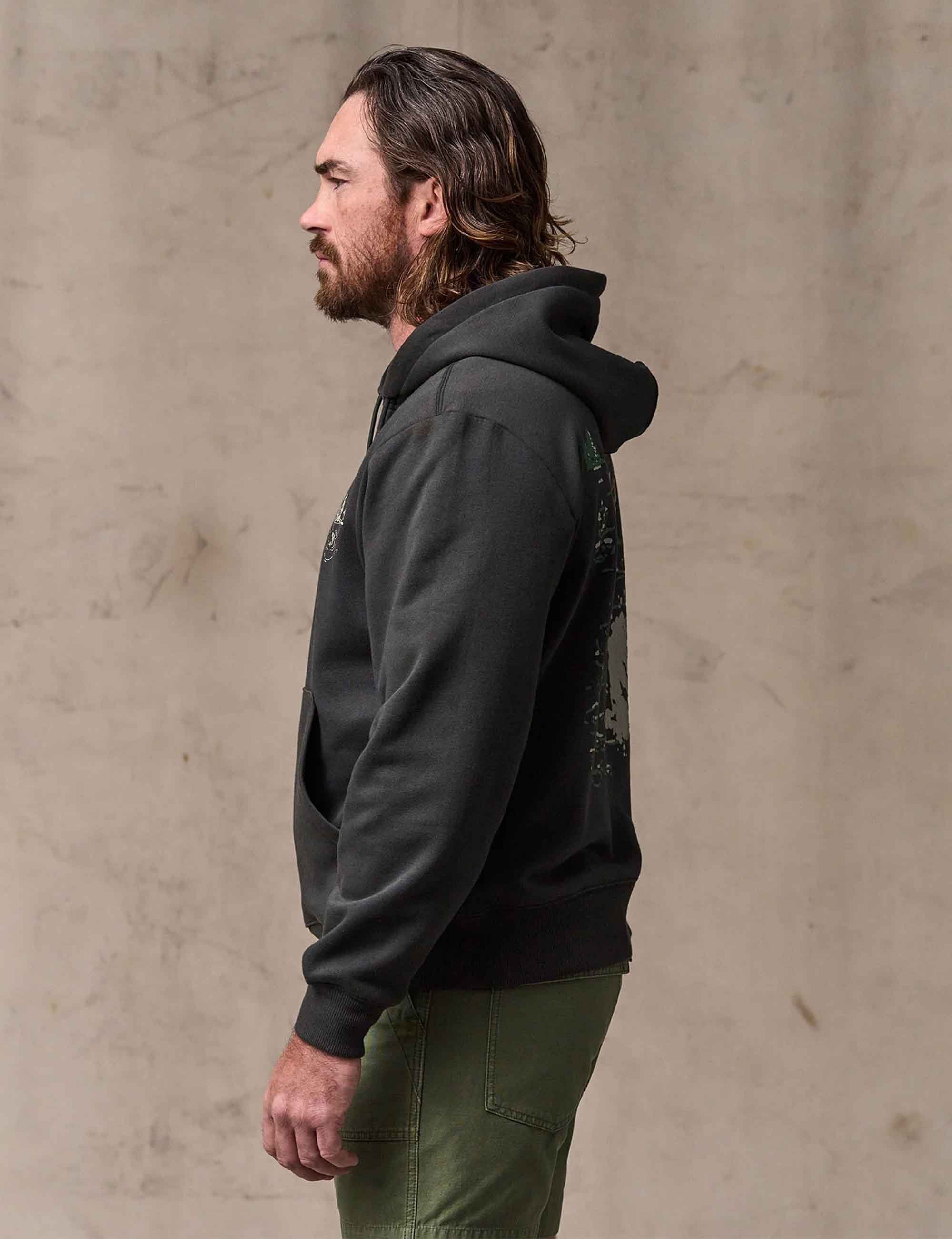 Trout Graphic Hoodie - Faded Black - Image 6