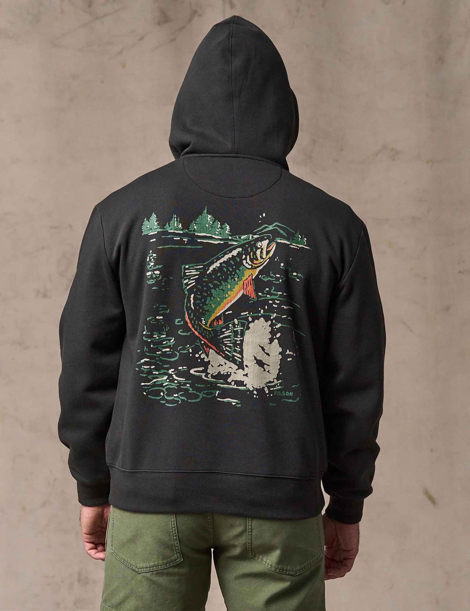 Trout Graphic Hoodie - Faded Black - Image 7