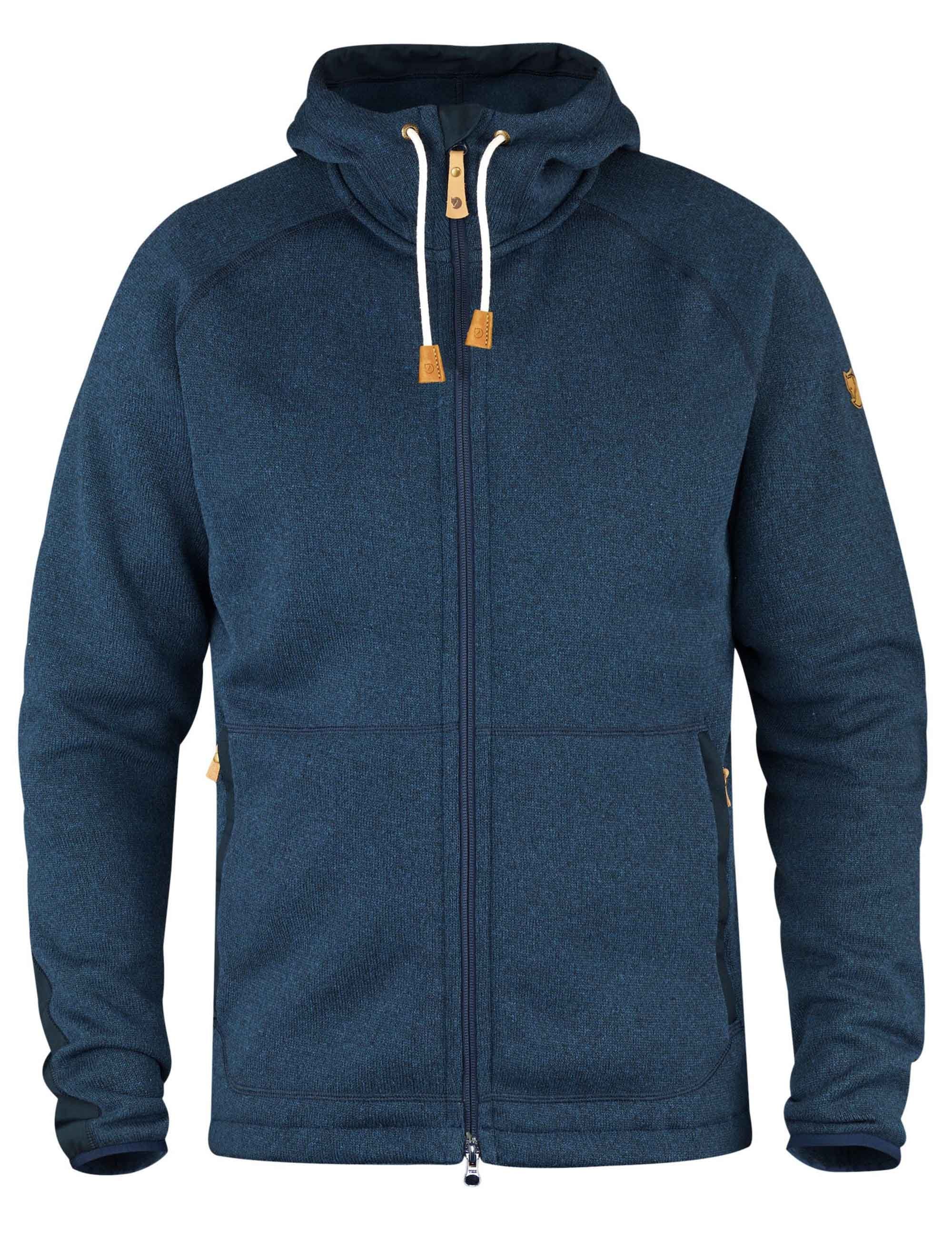 Ovik Fleece Zip Hooded Jacket - Navy