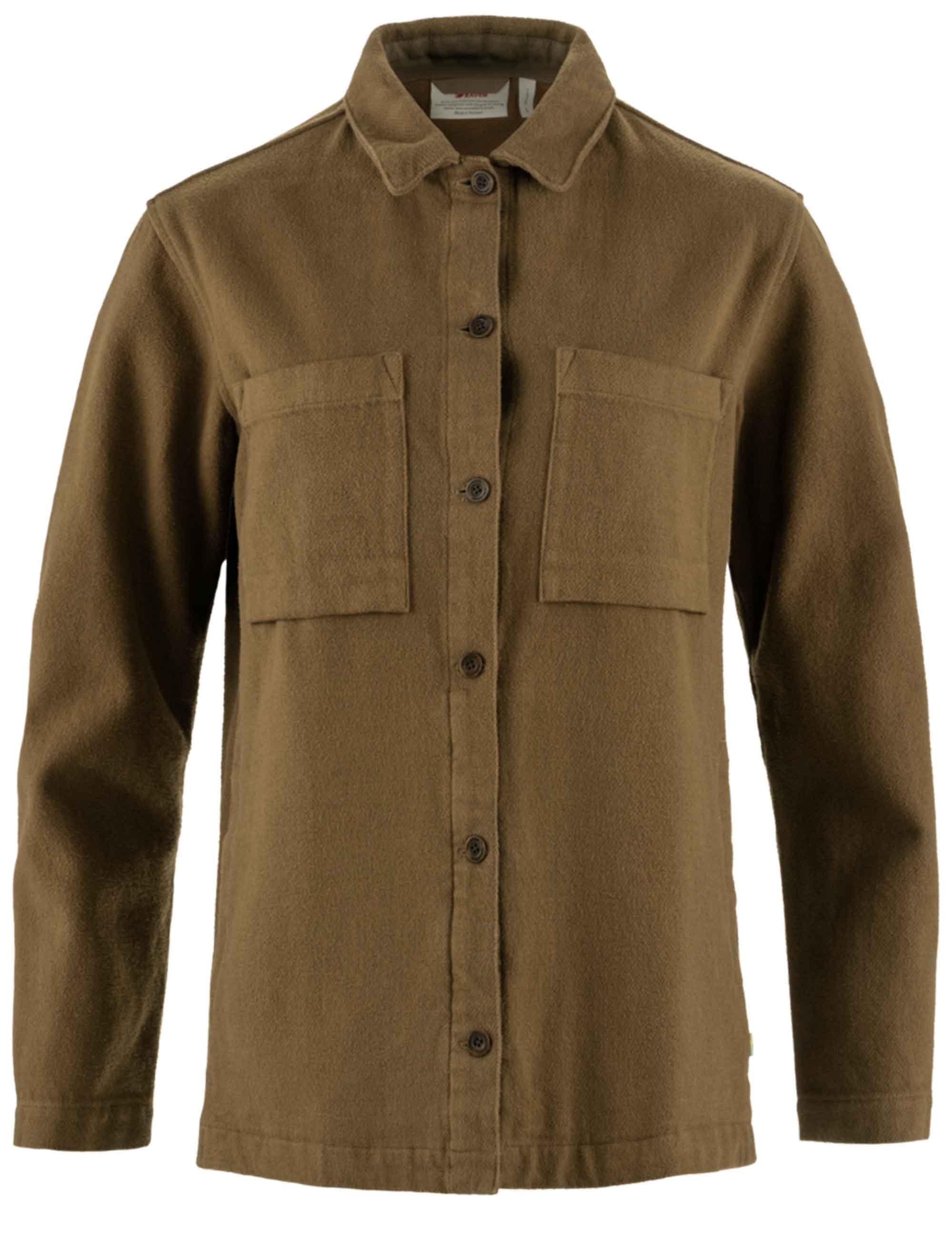 Women's Singi Flannel Overshirt - Wood Brown