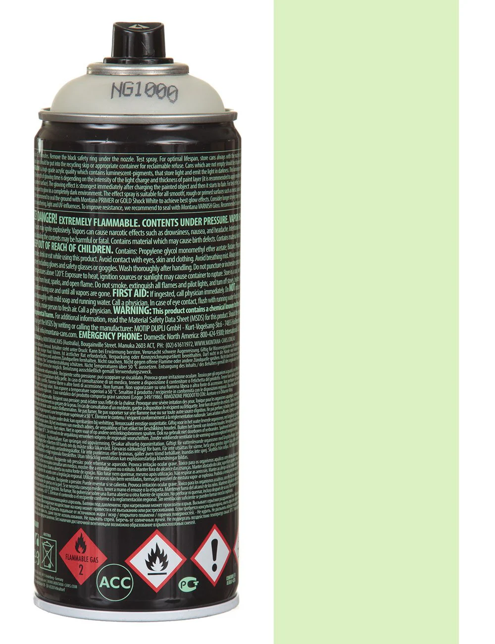Glow in the Dark Spray Paint 400ml - Green NG1000 - Image 2