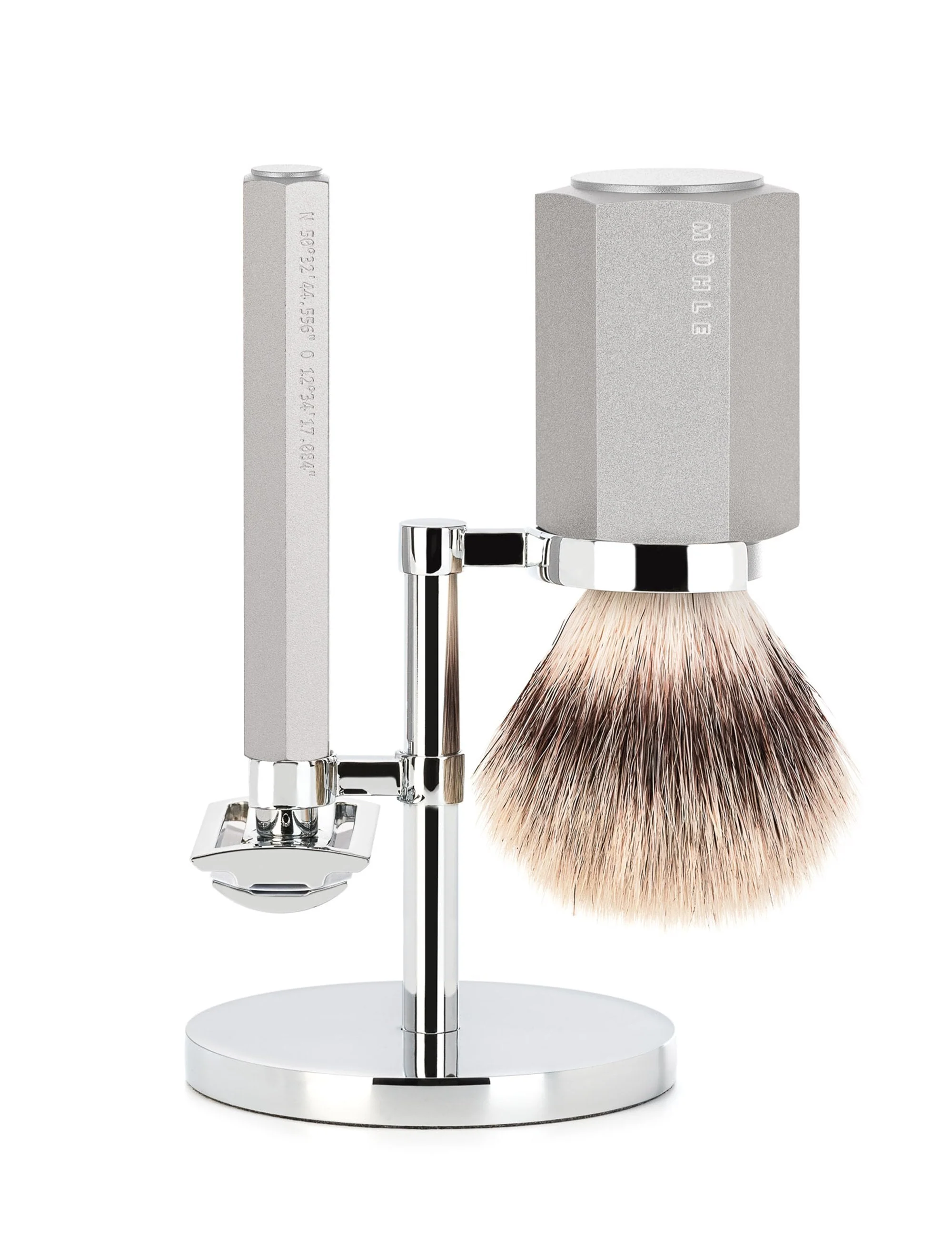 HEXAGON Silvertip Fibre 3-Piece Shaving Set - Pure - Image 2