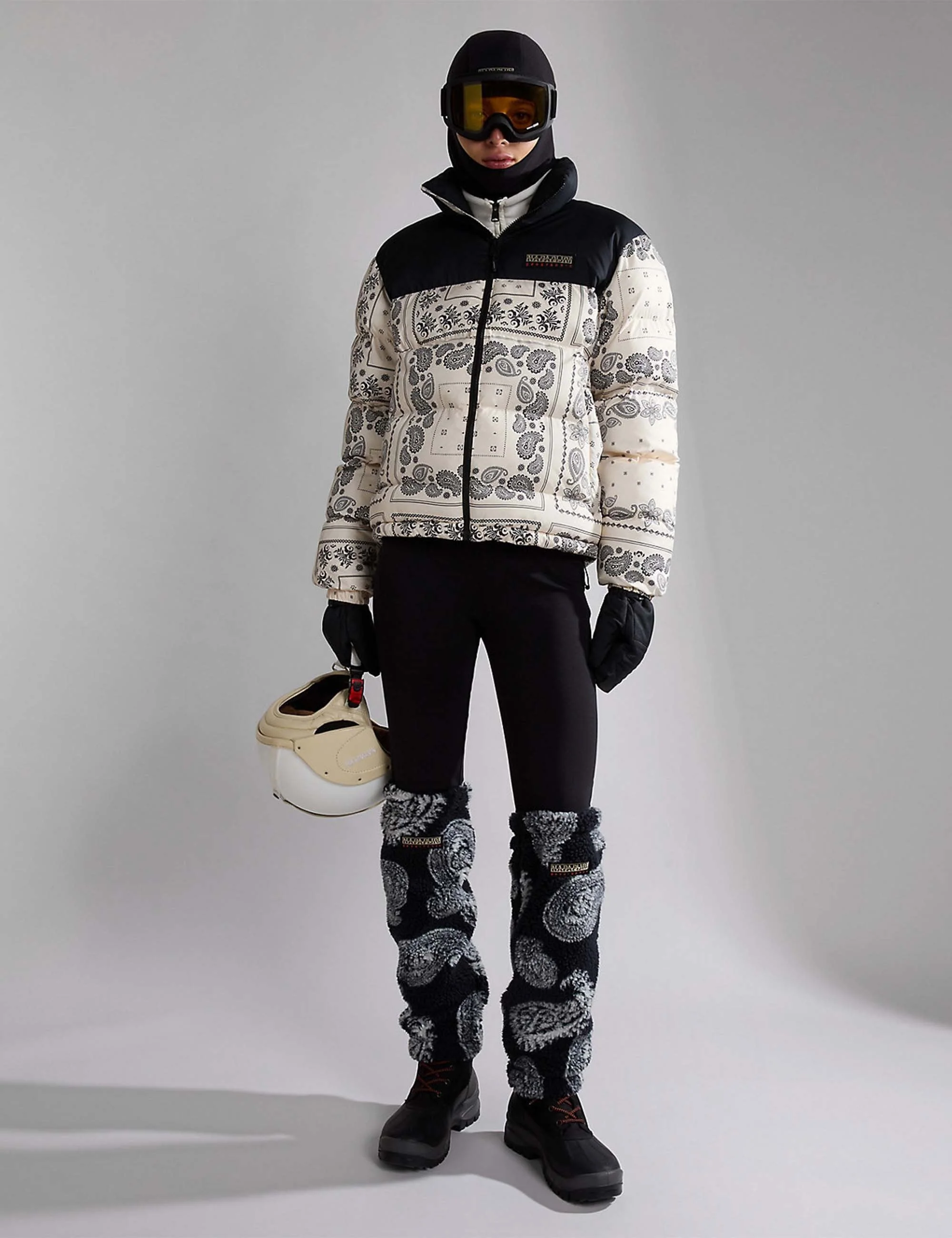 Paisley Puffer Jacket - White - Image 8