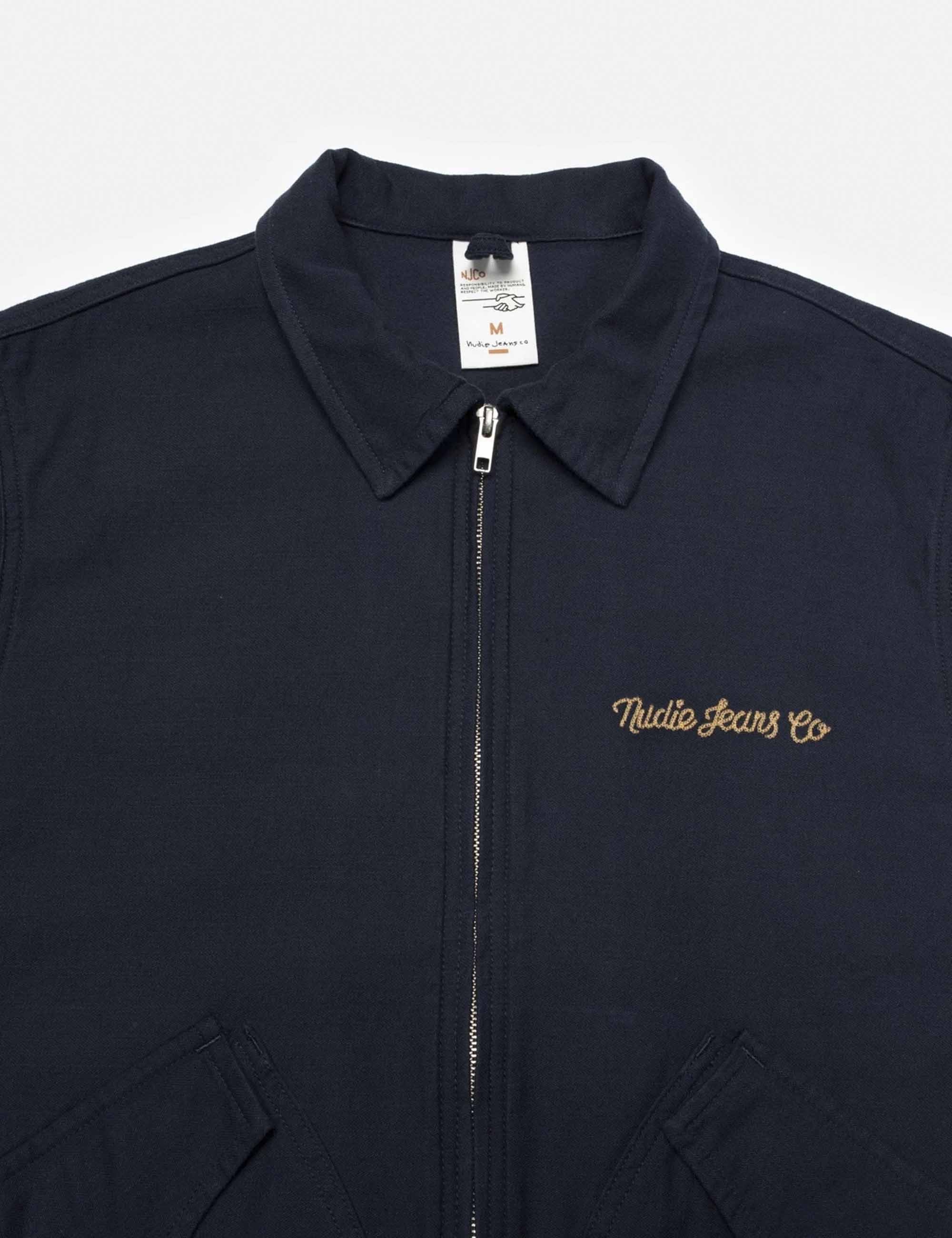 Blake Zip Jacket Back Sateen - Navy - Image 3