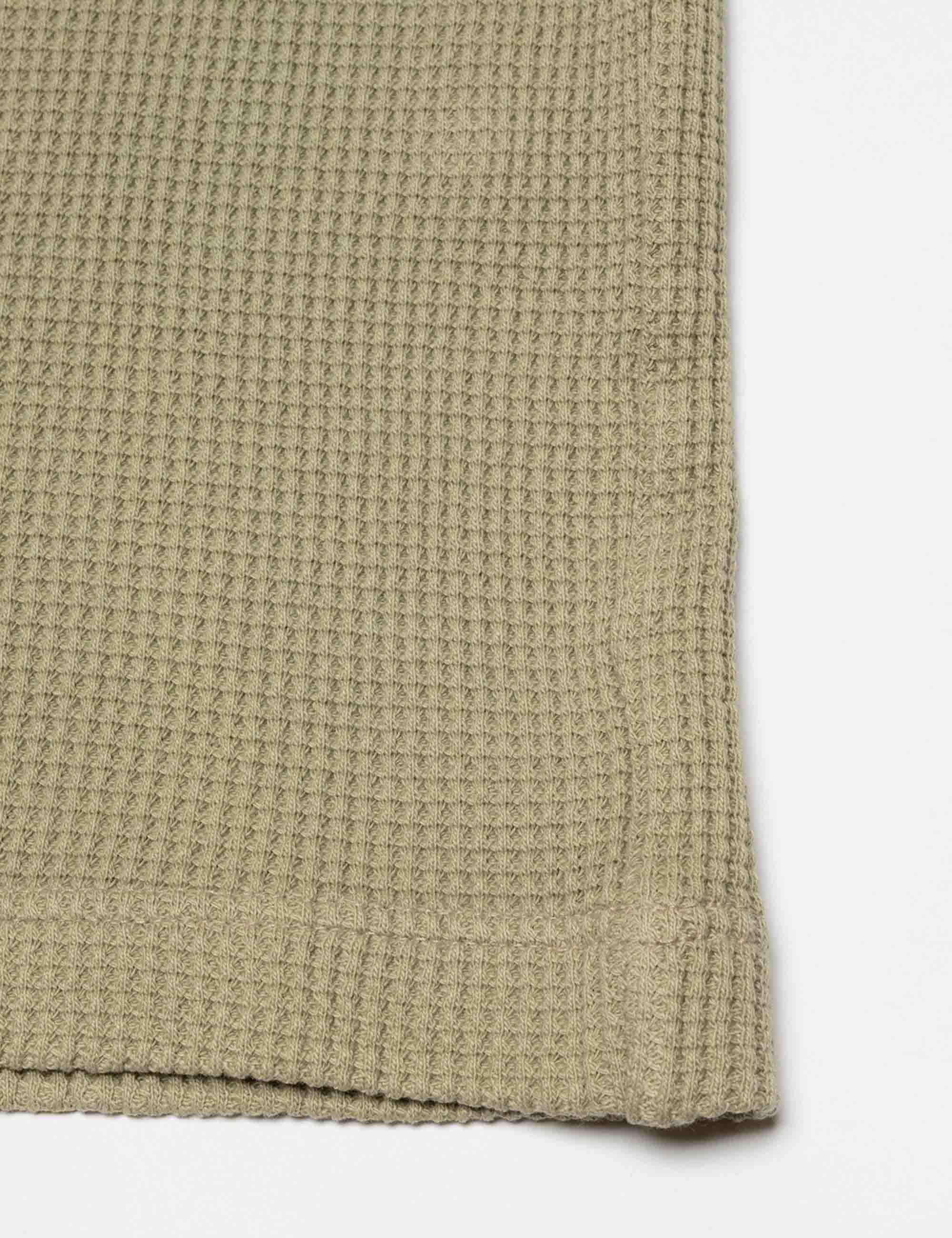 Henley Waffle Long Sleeve Top - Desert - Image 3