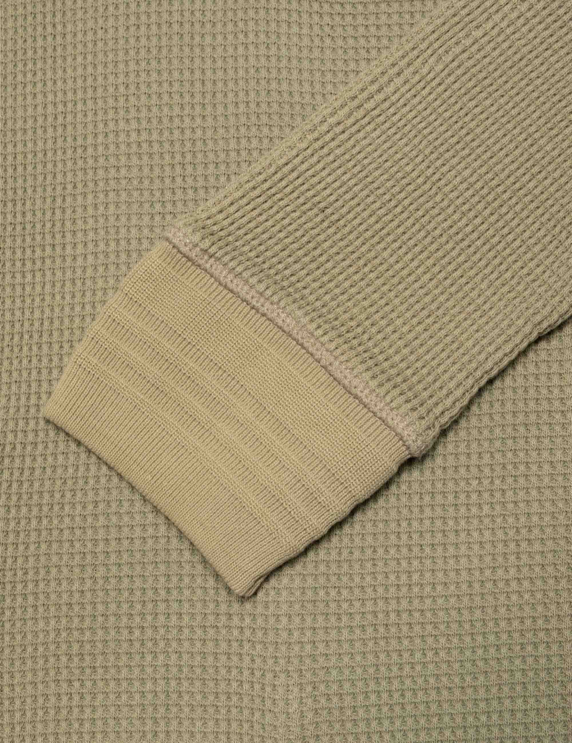Henley Waffle Long Sleeve Top - Desert - Image 5