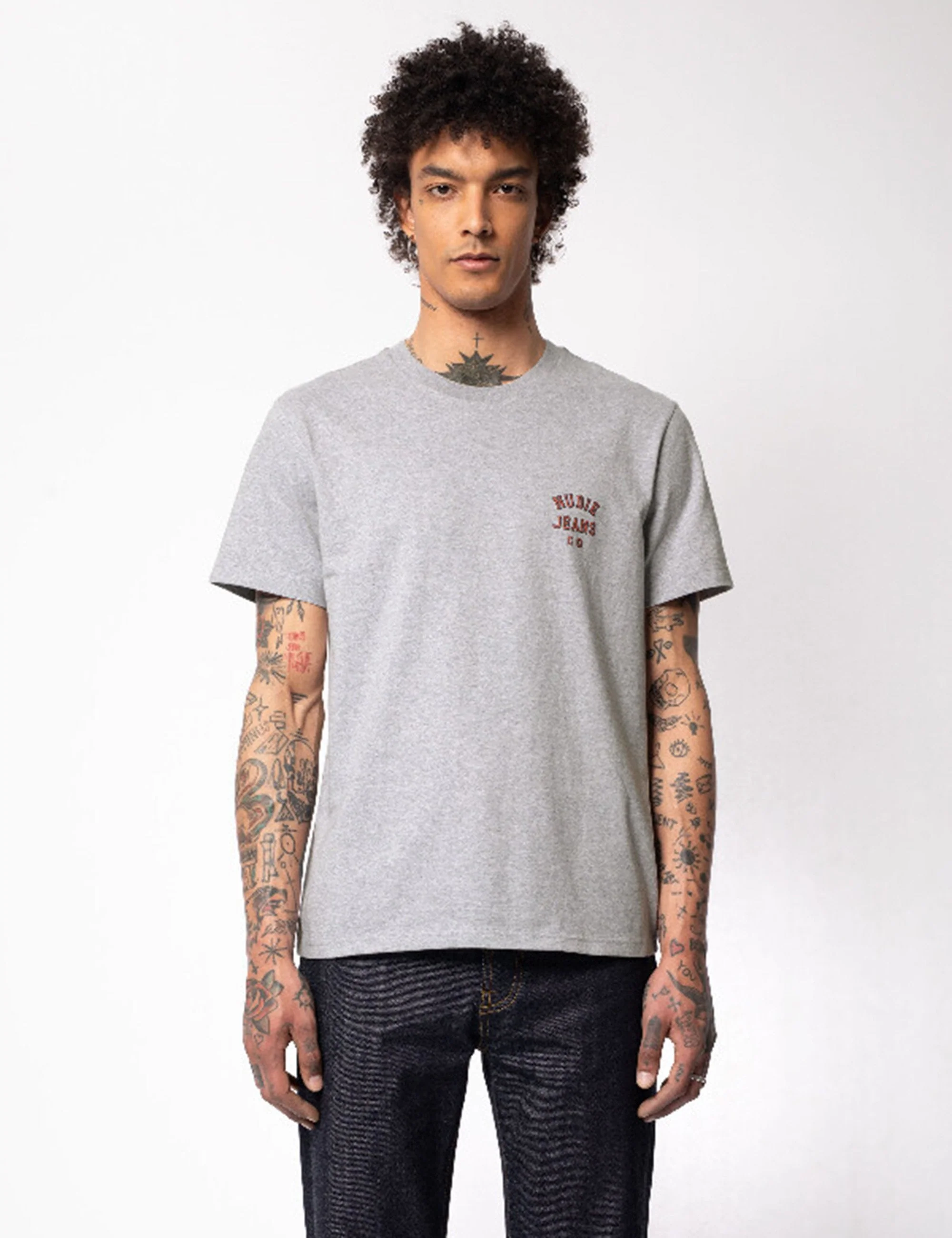 Roy Logo T-Shirt - Grey Melange - Image 3