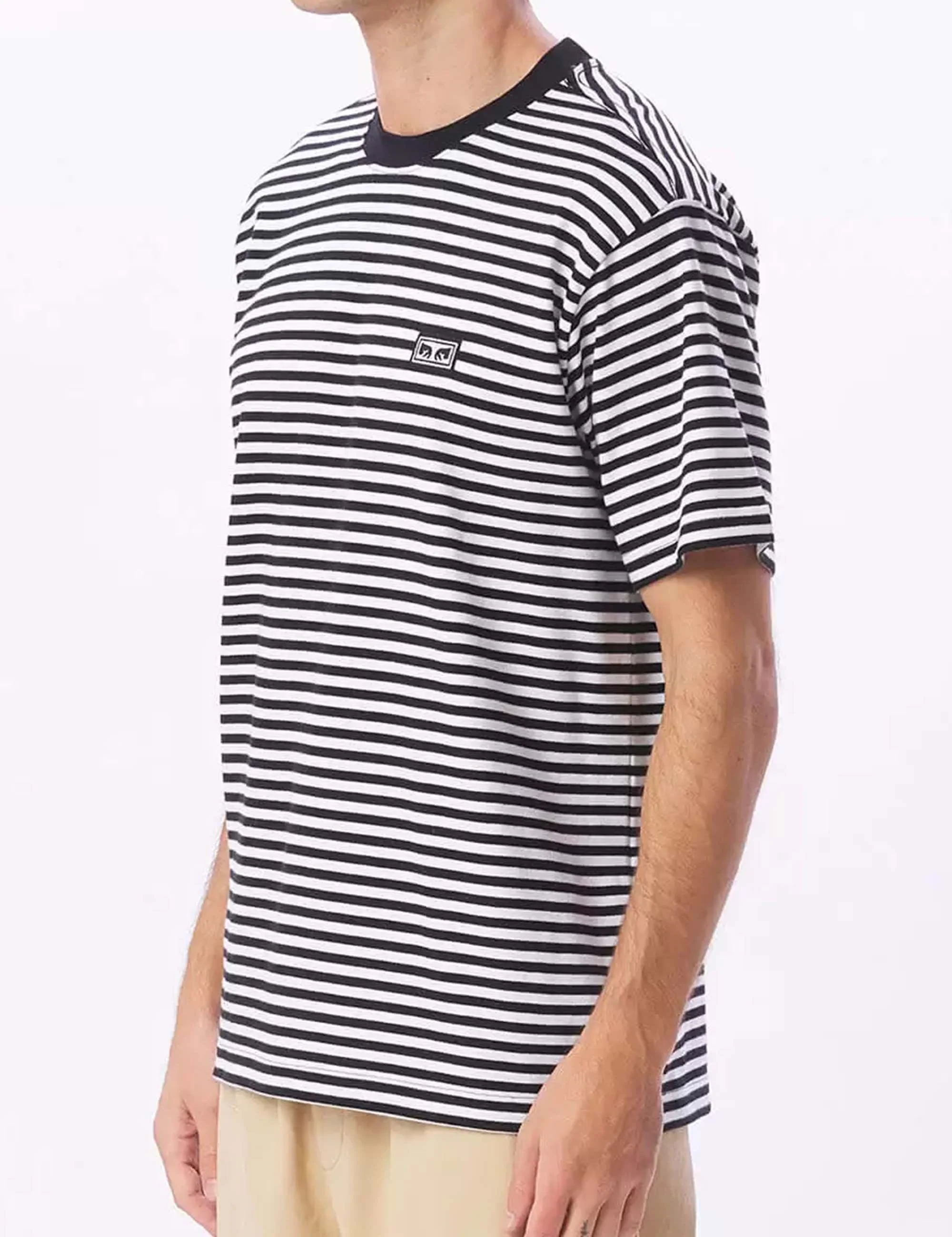 Established Works Eyes Stripe T-Shirt - Black/Multi - Image 4