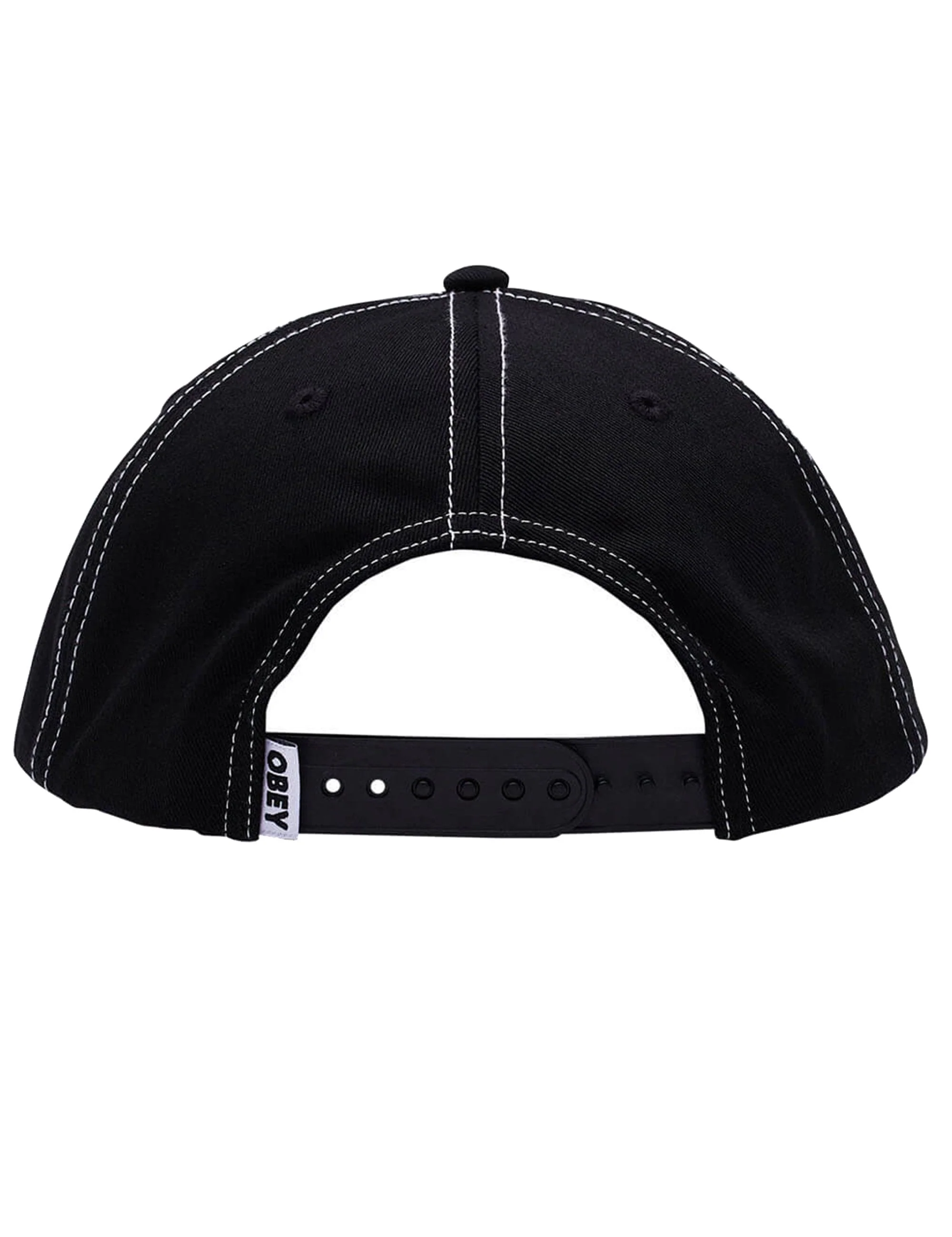 Mac 6 Panel Snapback Hat - Black - Image 2