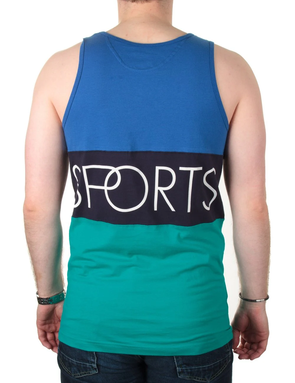 Logo Sports Tank - Navy/Green - Image 4