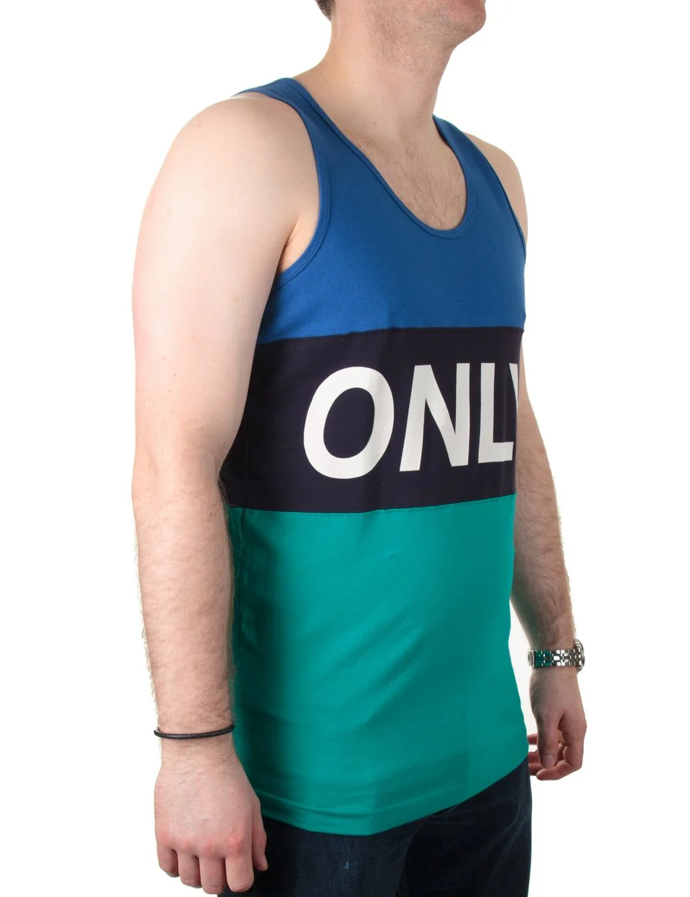Logo Sports Tank - Navy/Green - Image 5